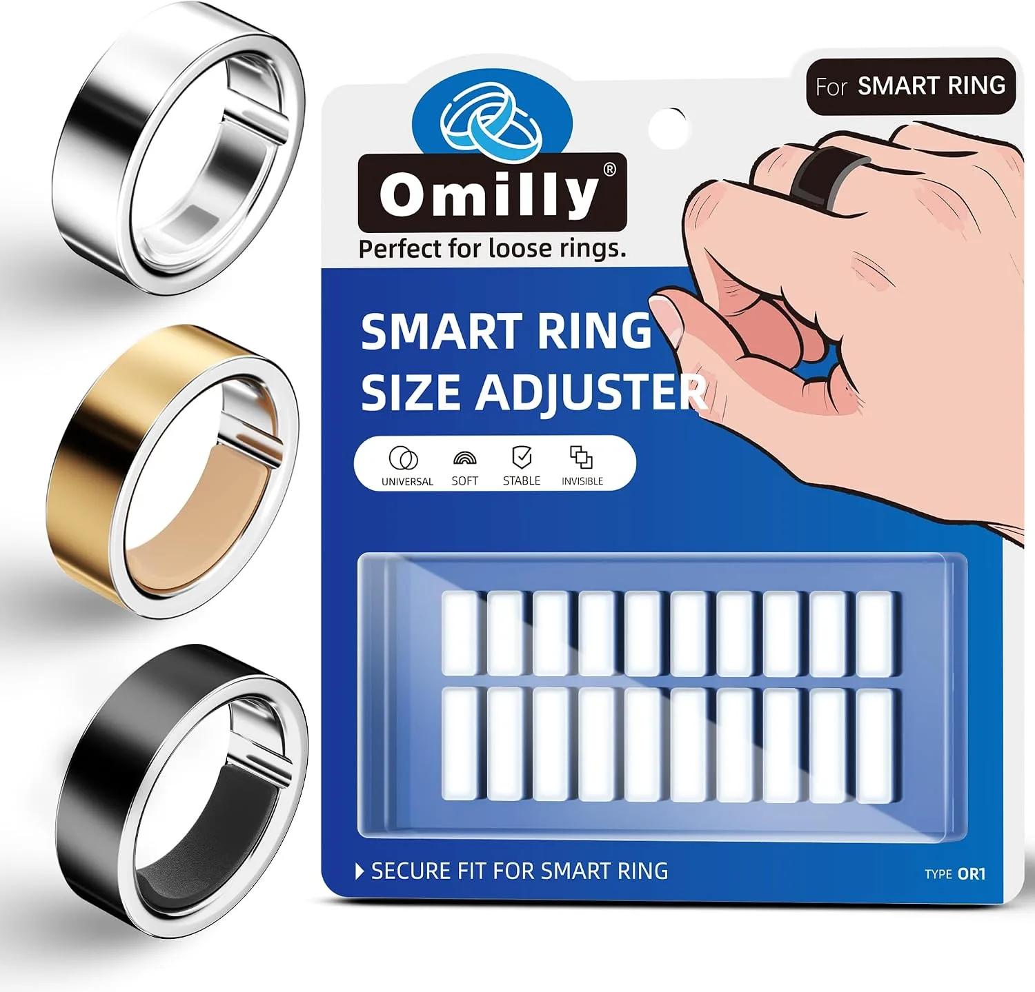 Ajustador de Talla para Anillos Inteligentes Omilly Kit 120 piezas