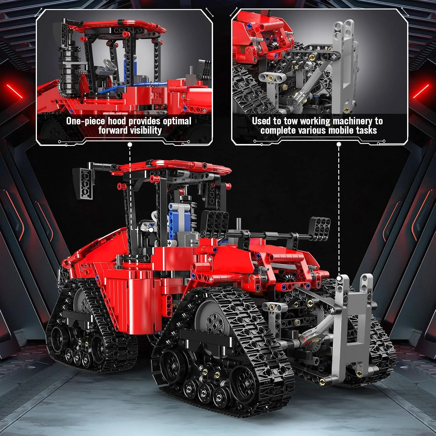 Mould King Crawler Tractor Building Toys, 1698 Pieces 4x4 Tracked Tractor Building Sets for Adults Age 14+, Construction Vehicle Model Blocks Kit Creative