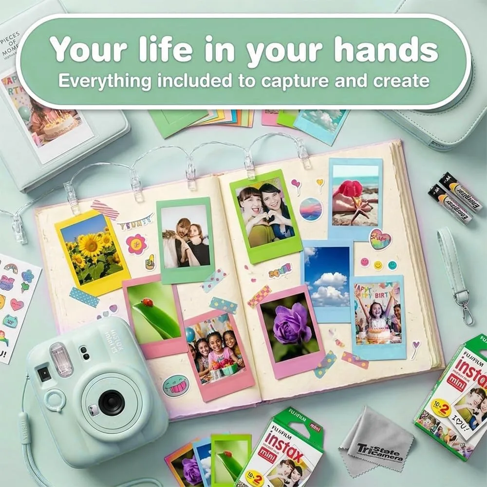 Fujifilm Instax Mini 13 Green Instant Camera with 20-Sheet Film Set