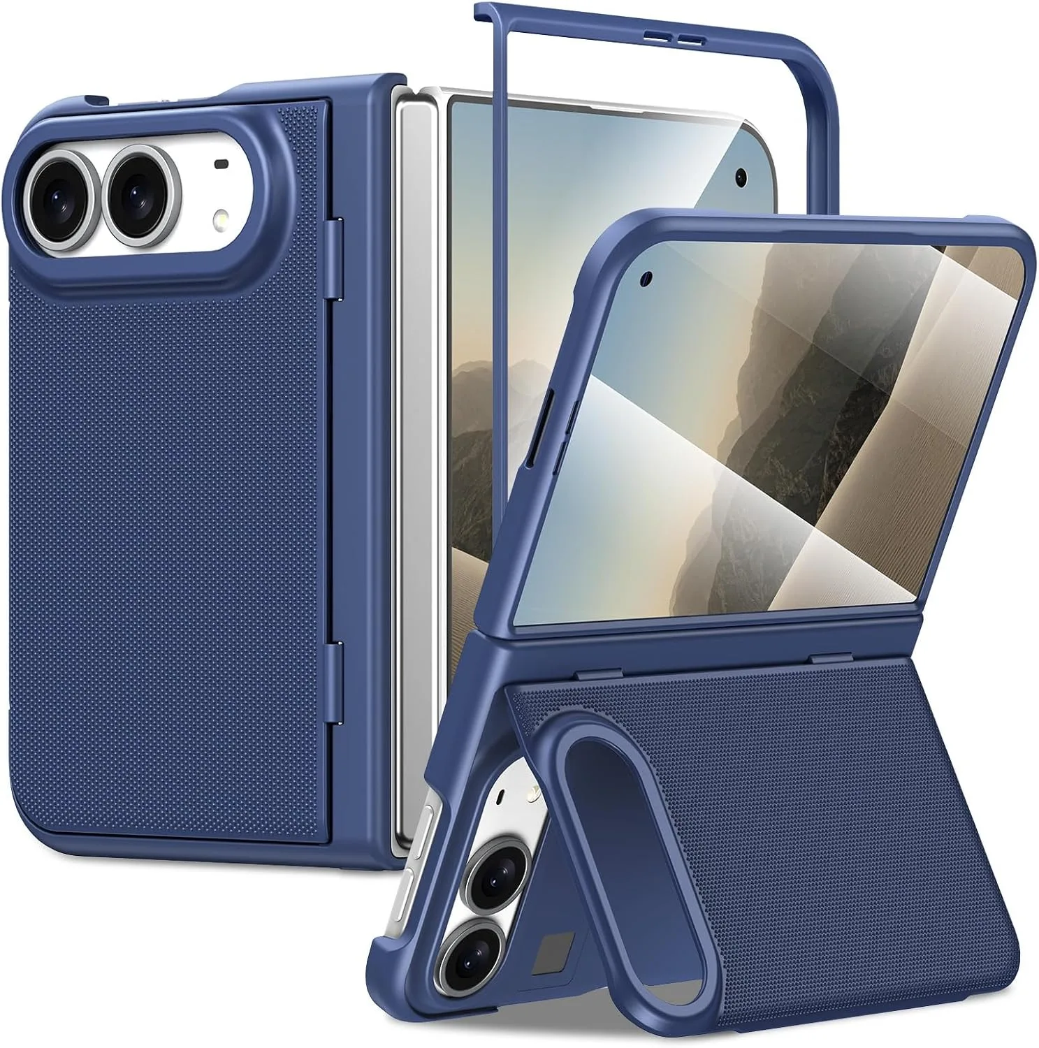 Funda para iPhone Maxdara Duo con soporte oculto Azul