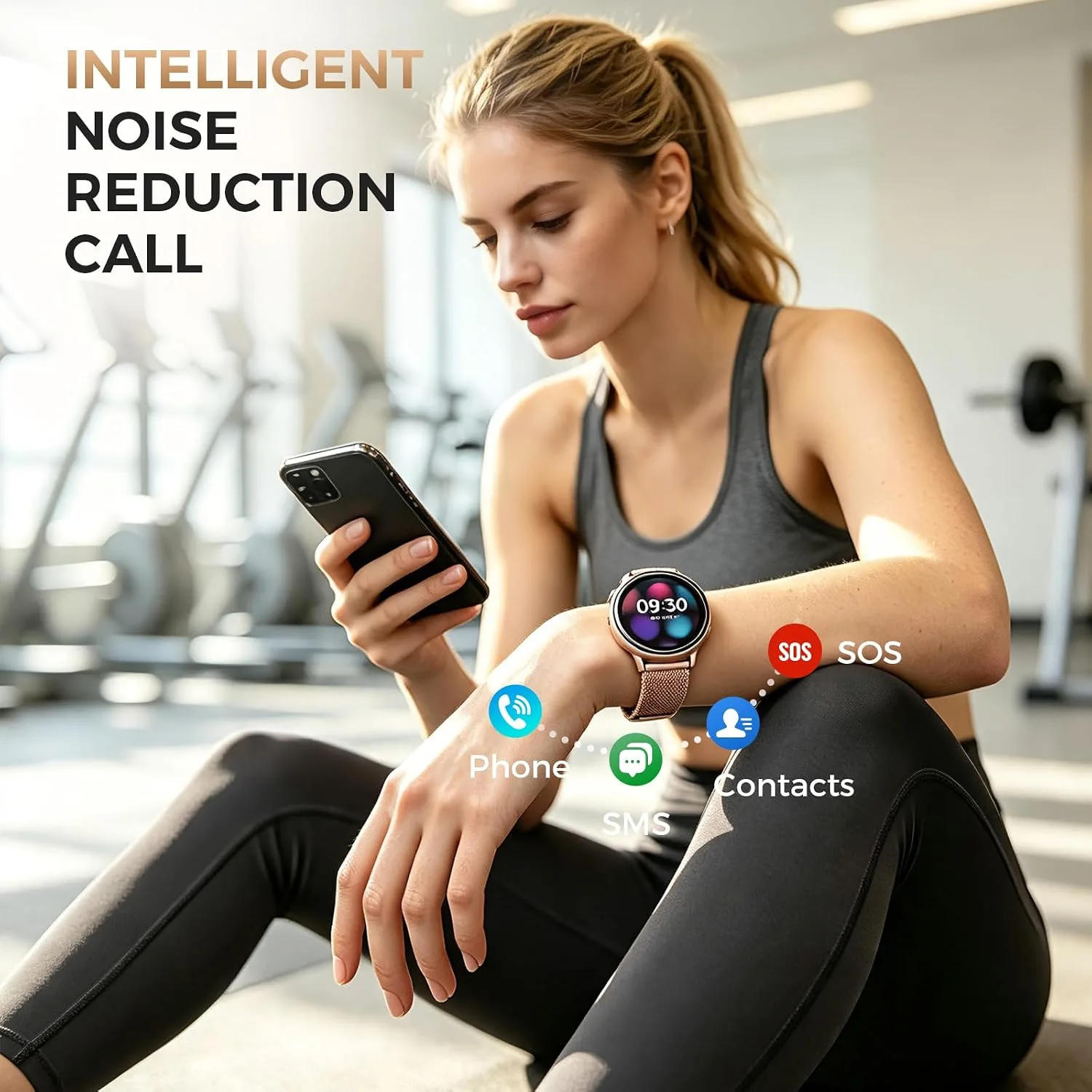 EGQINR GPS Smart Watch for Men Women, 1.32" AMOLED, 5ATM Fitness Tracker