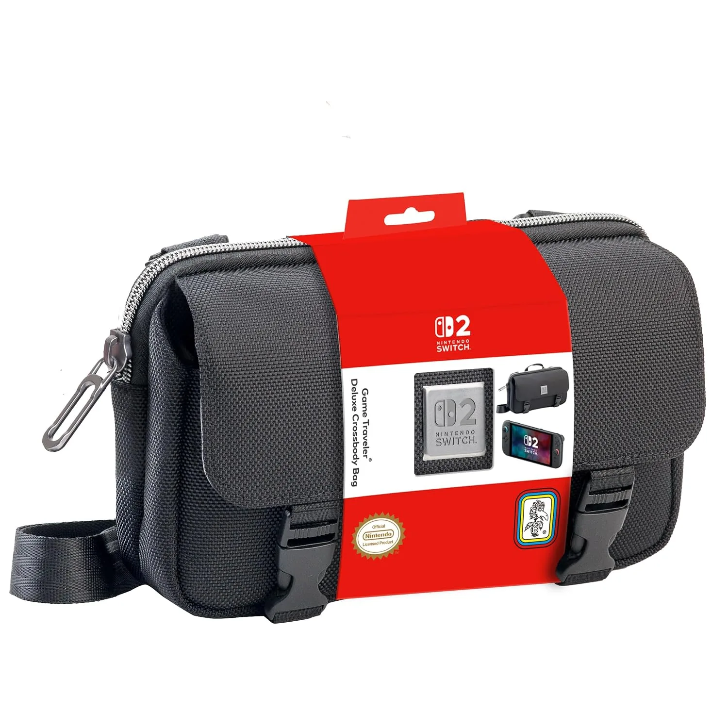 Game Traveler Deluxe Licensed Travel Case for Nintendo Switch, Nintendo Switch 2, OLED, Black Medium - R.D.S. INDUSTRIES, INC. (NS230)