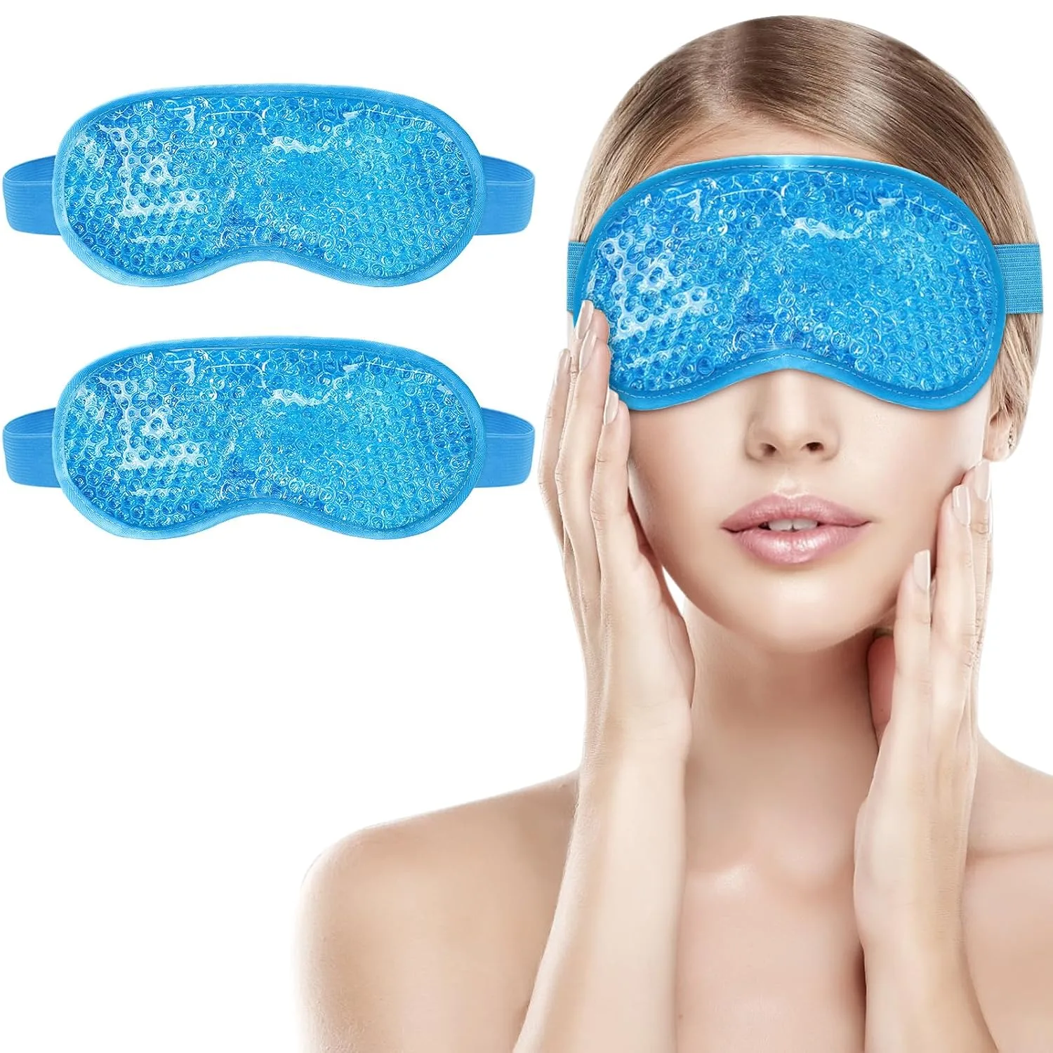 Mascarilla facial para ojos Candyfouse 2 unidades terapia frío y calor con gel reutilizable