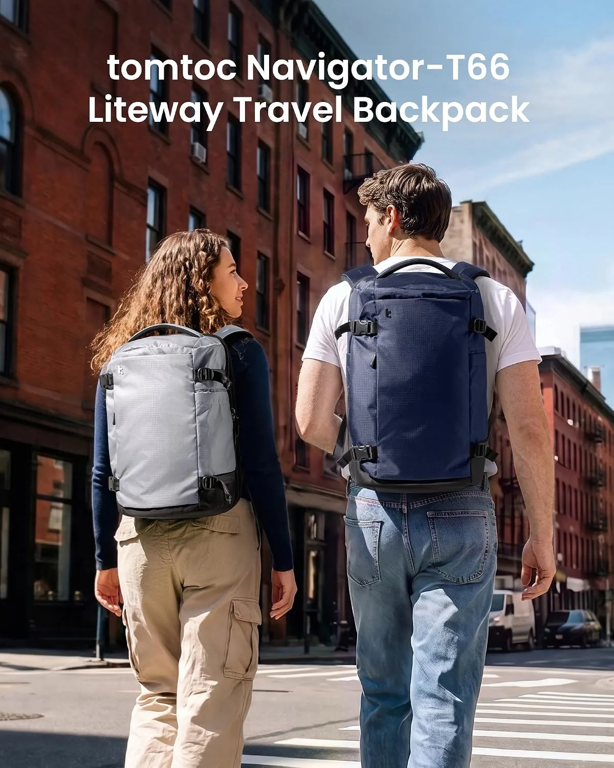 tomtoc Travel Backpack 40L, TSA Carry On Bag Flight Approved, PFAS Free