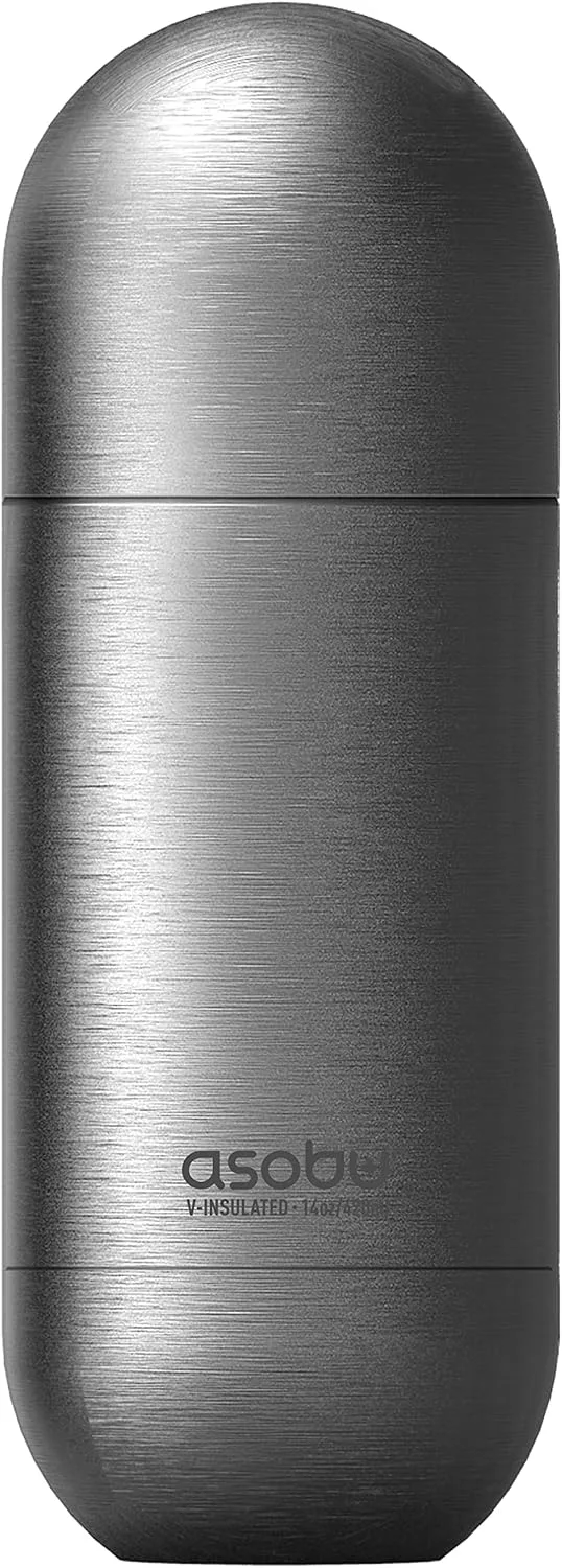 Asobu Orb Stainless Steel Double Wall Insulated Travel Water Bottle – Lid Doubles as a Cup 14 Ounce