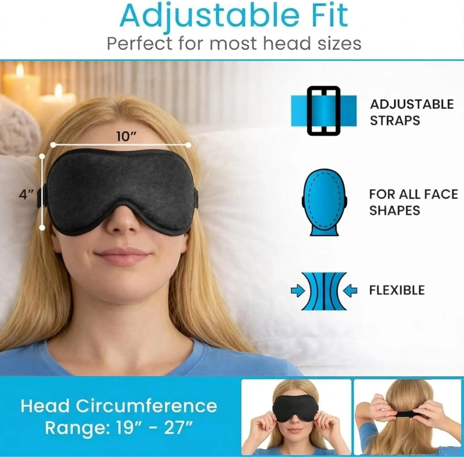 Arctic Flex Cooling Eye Mask - Gel Cold Compress for Migraine, Puffy Eyes
