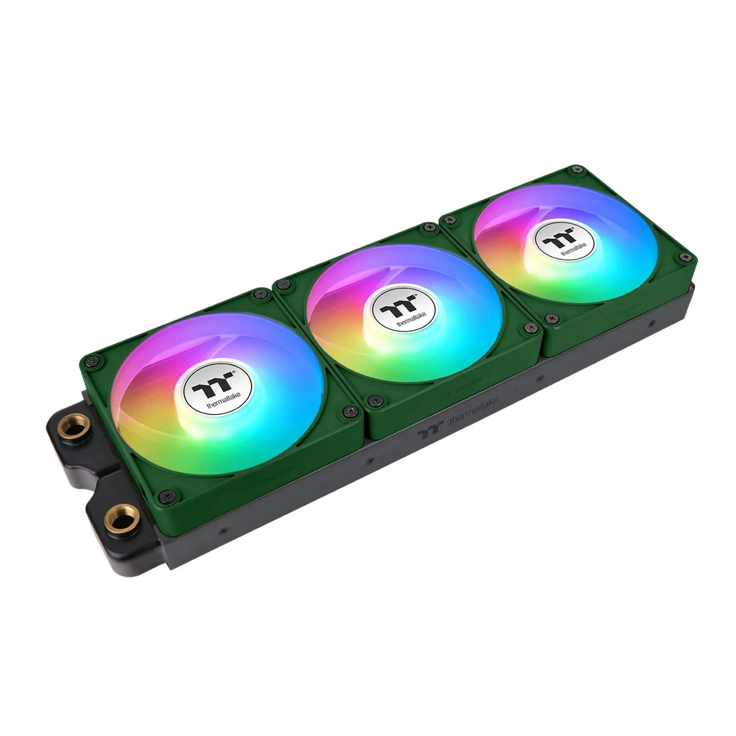 Thermaltake CT120 EX ARGB Sync PC Cooling Fan 3 Pack, PWM 500~2000 RPM, 5V Motherboard Sync, 16.8 Million Colors 9 LEDs, MagForce 2.0 Connectors, Hydraulic Bearing, Racing Green, CL-F220-PL12RG-A
