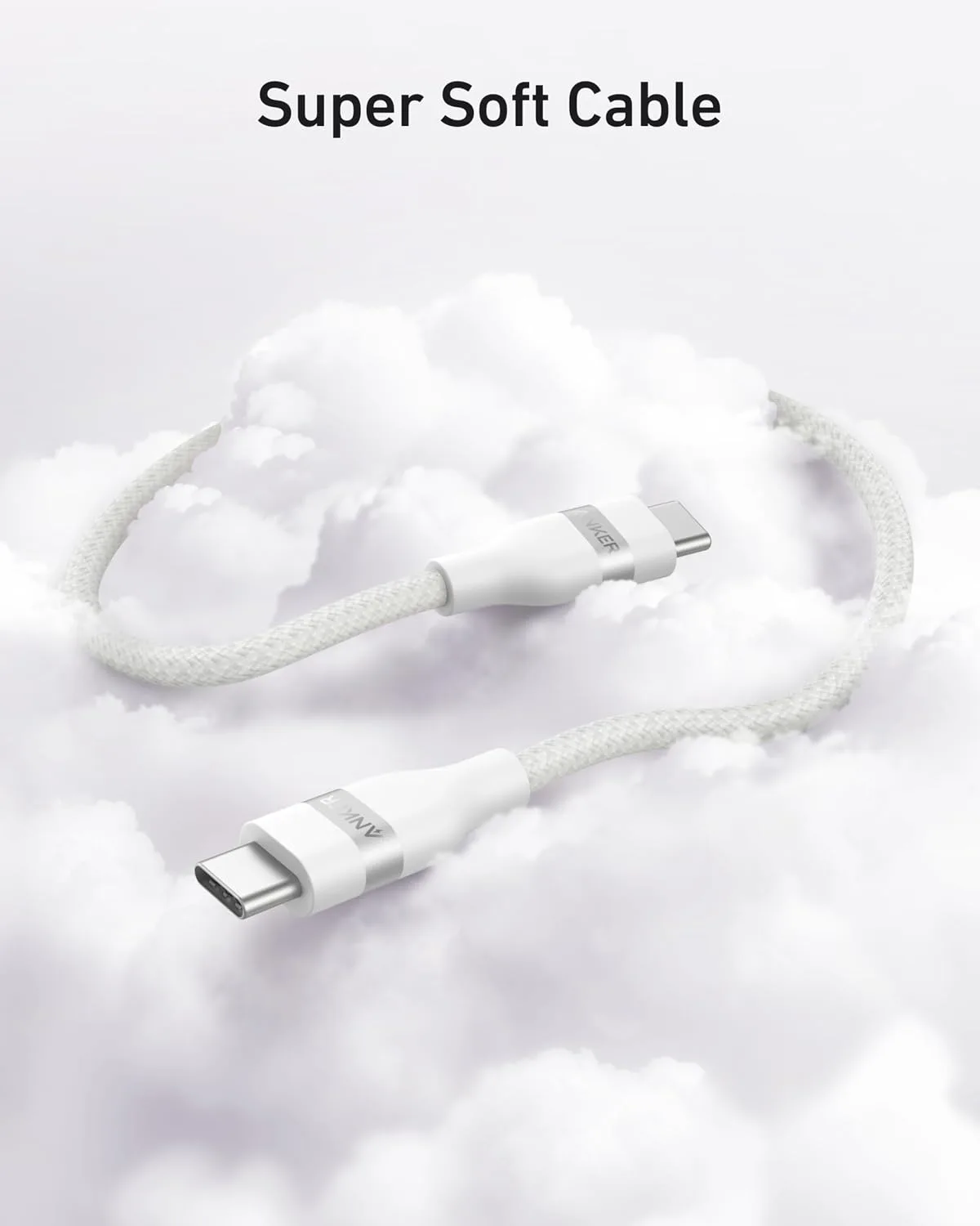 Anker Nano USB C to USB C Cable, 240W Fast Charging Cable (White, 6ft)