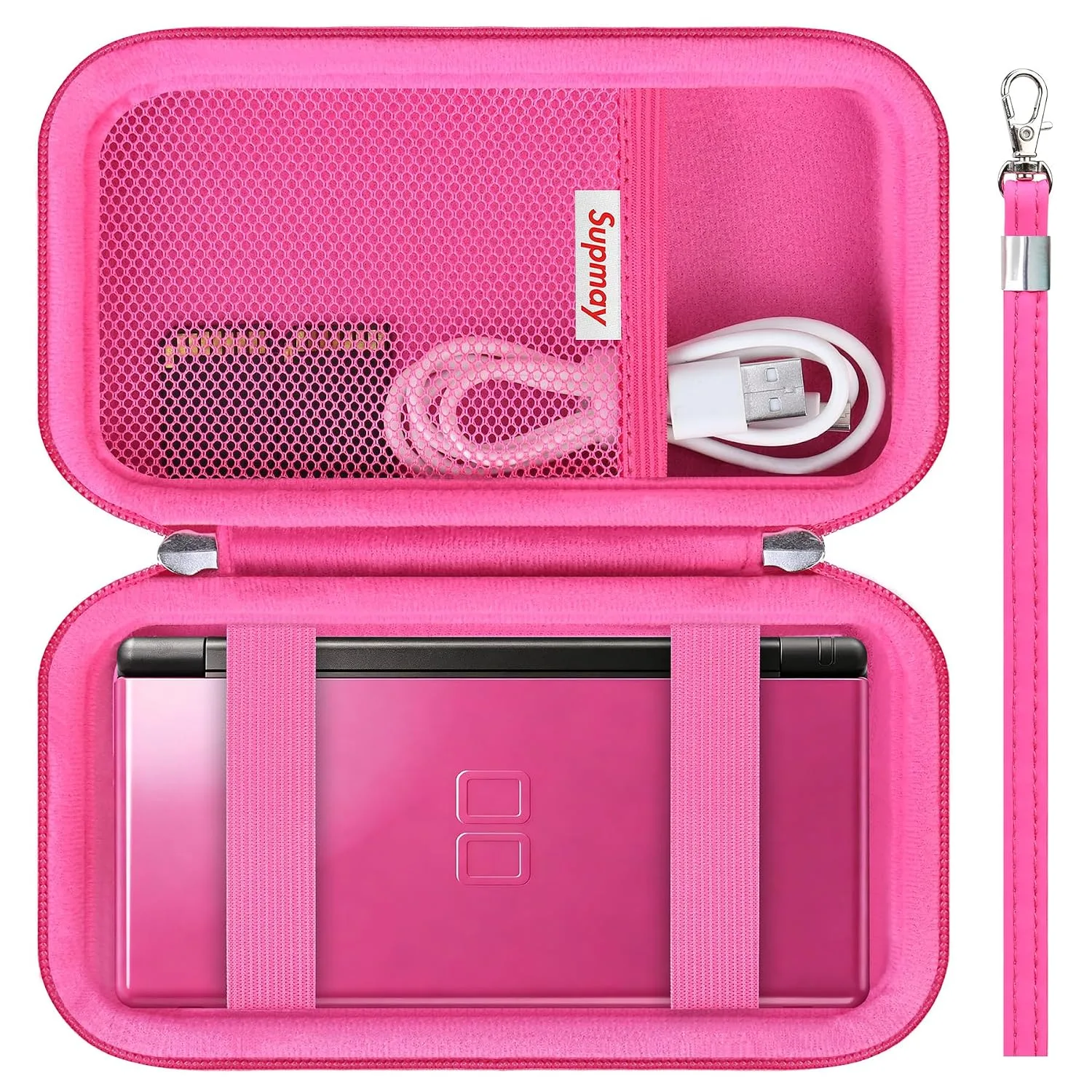 Estuche Supmay para consola portátil GAMPLAE 258 juegos retro color rojo rosa