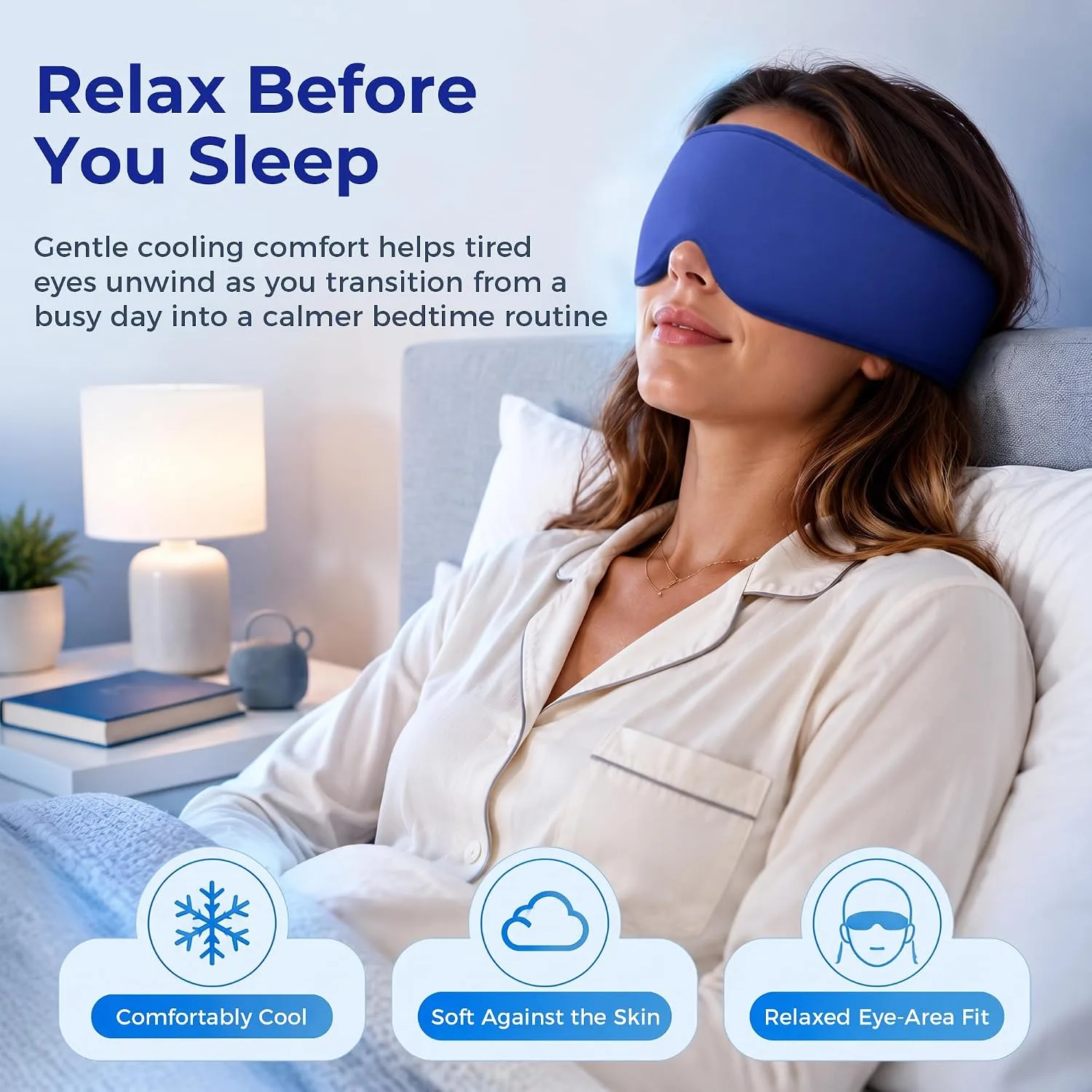 Cooling Gel Eye Mask for Puffy Eyes, Reusable Cold Compress, Soft Gel Fit