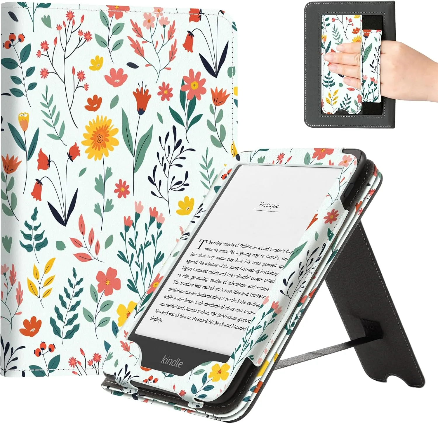 CoBak Case with Stand for 6" Kindle 2026 New Model, Flowers