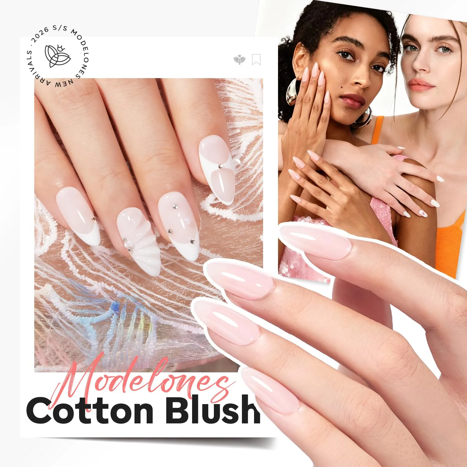 modelones Builder Nail Gel Barely Pink HEMA-Free Builder Color Gel Polish