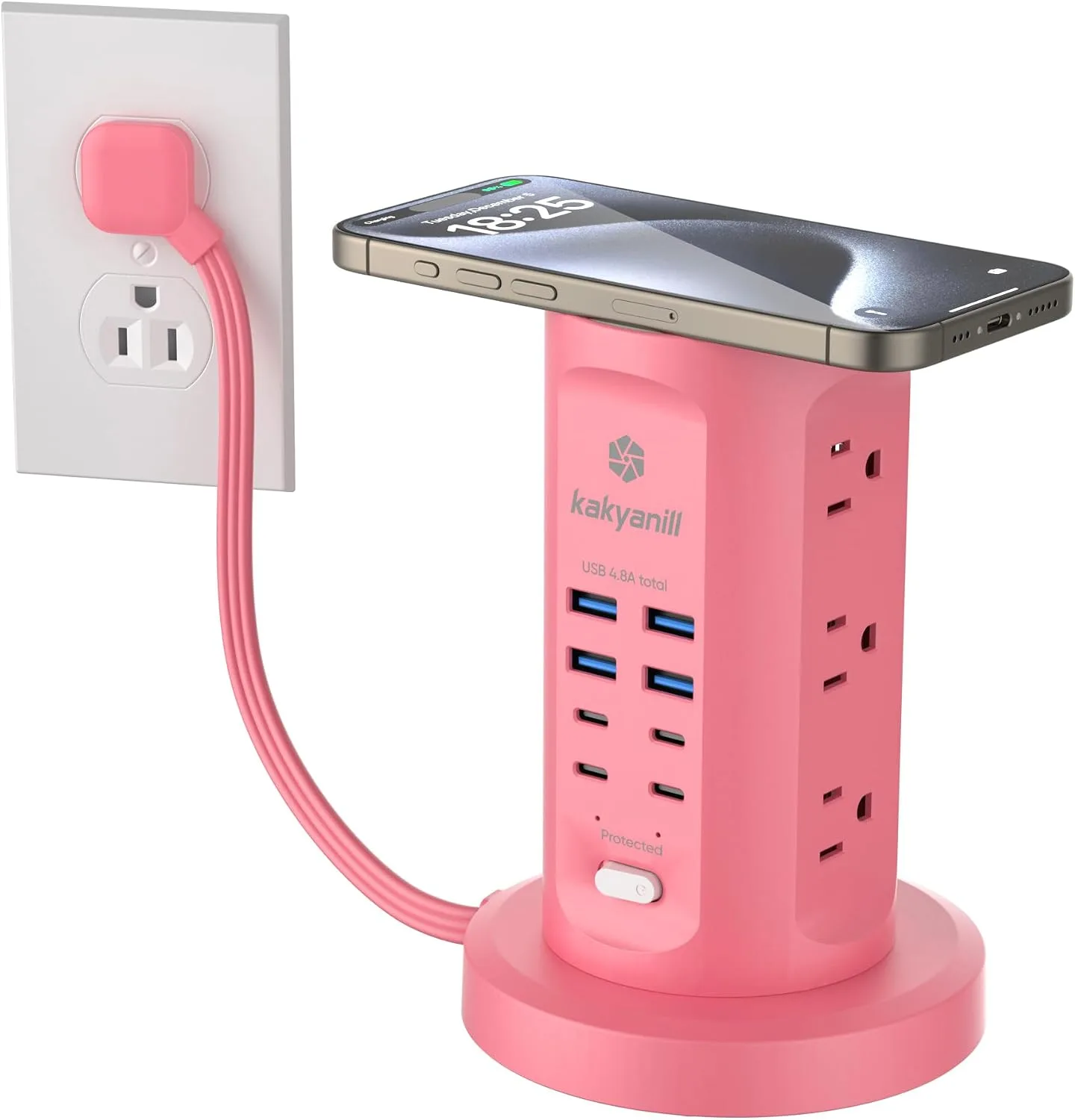 Power Strip Tower, kakyanill Charging Station 9 AC Outlets 8 USB Ports