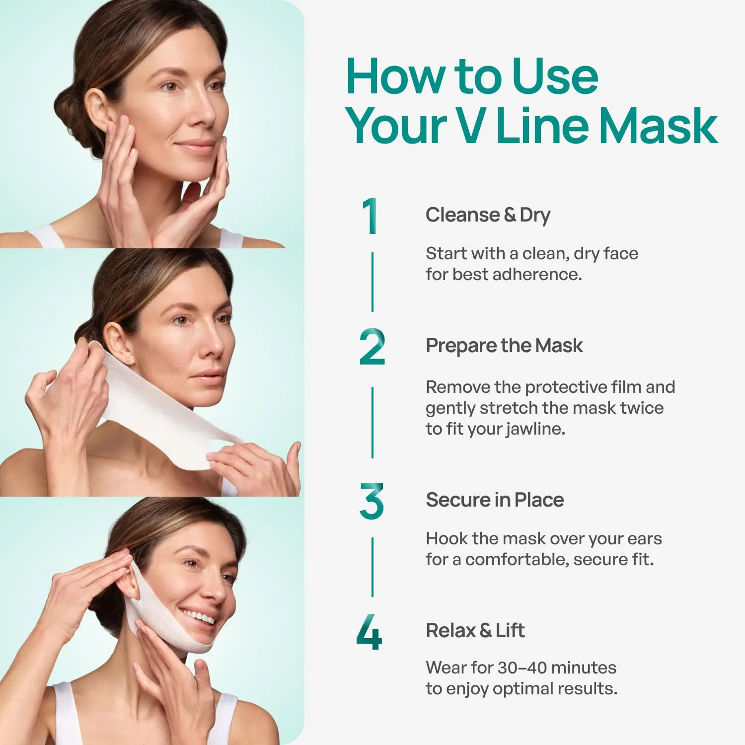 PLANTIFIQUE V-Line Chin Lifting Mask, 5 Pack - Double Chin Reducer