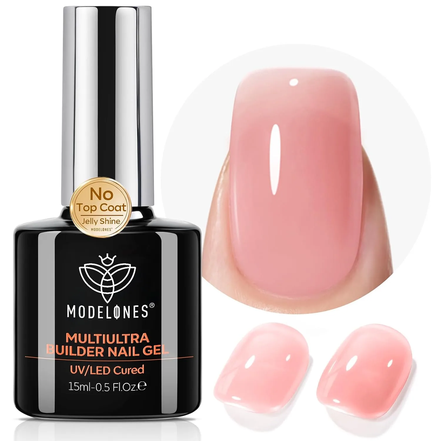 Esmalte en gel Modelones Builder Peach Pink sin top coat