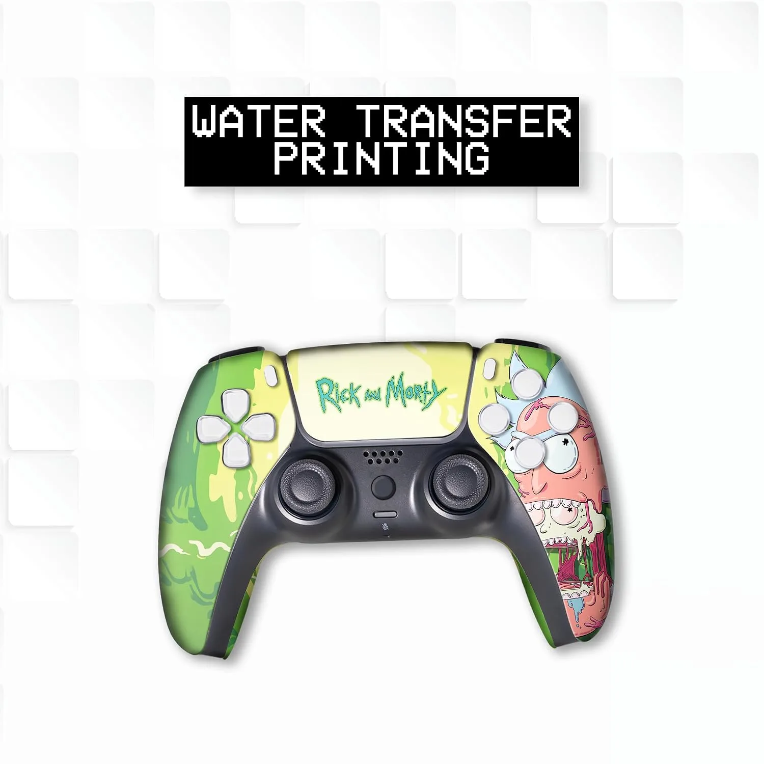 Riccky Mortty Custom PS-5 Controller Wireless compatible with Play-Station 5 Console by BCB Controllers | Proudly Customized in USA with Permanent HYDRO-DIP Printing (NOT JUST A SKIN)