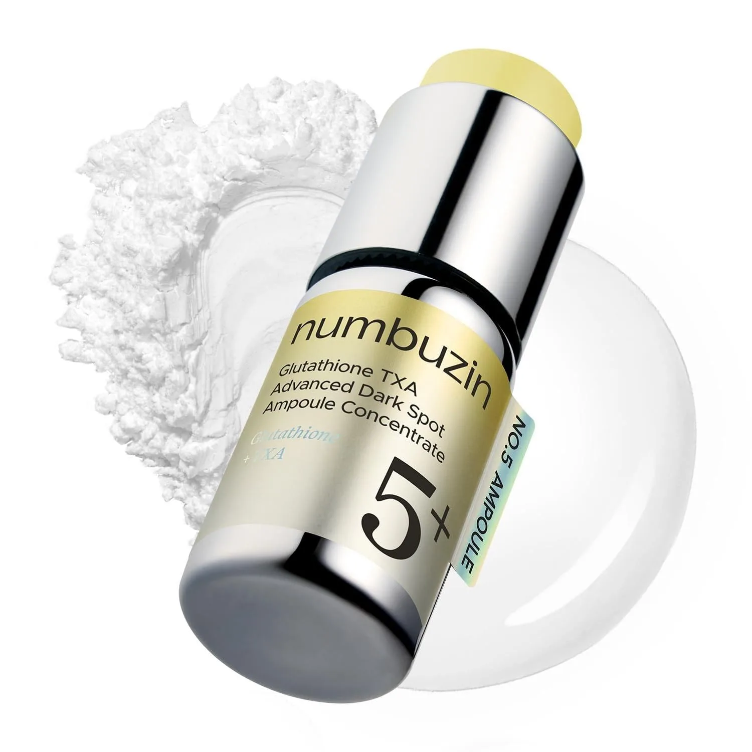 numbuzin No.5 Glutathione TXA Dark Spot Ampoule, Targeted Tone Care Concentrate for Dark Spots & Uneven Skin, Tranexamic Acid, Niacinamide, Vitamin Tree Water, Korean Skincare, 10.7g