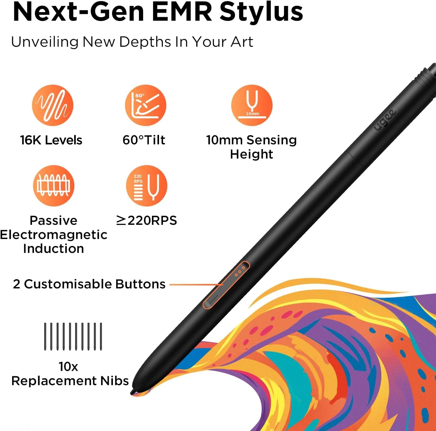 UGEE Upgrade M908 10x6.25Drawing Tablet,Graphics Tablet with 8 Hot Keys & Scroll Wheel,Battery Free Stylus of 16K Levels Pressure Sensitivity Drawing Pad Compatible with Windows/Mac/Android Art Tablet