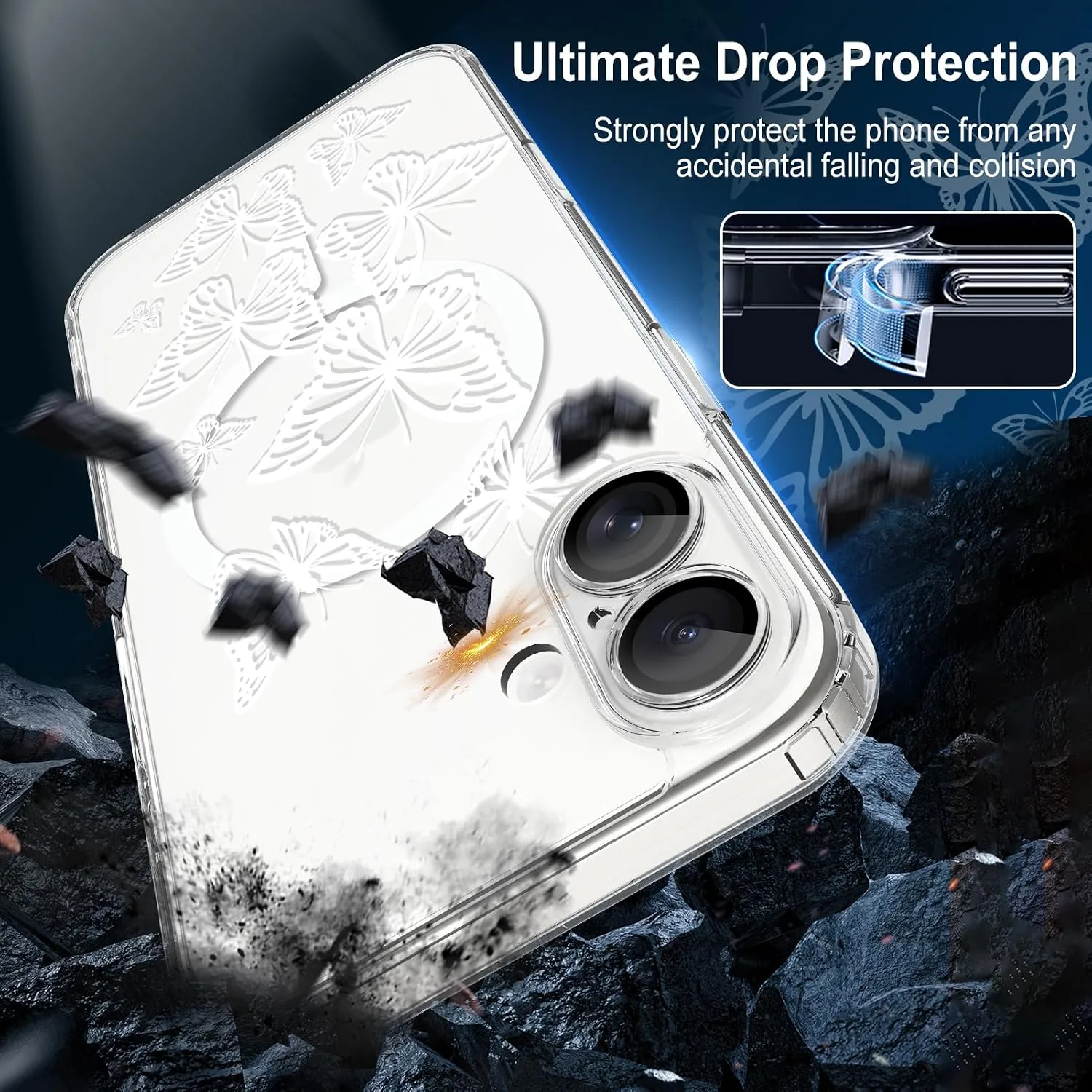 tharlet Magnetic for iPhone 16 Case, Compatible with MagSafe Butterfly