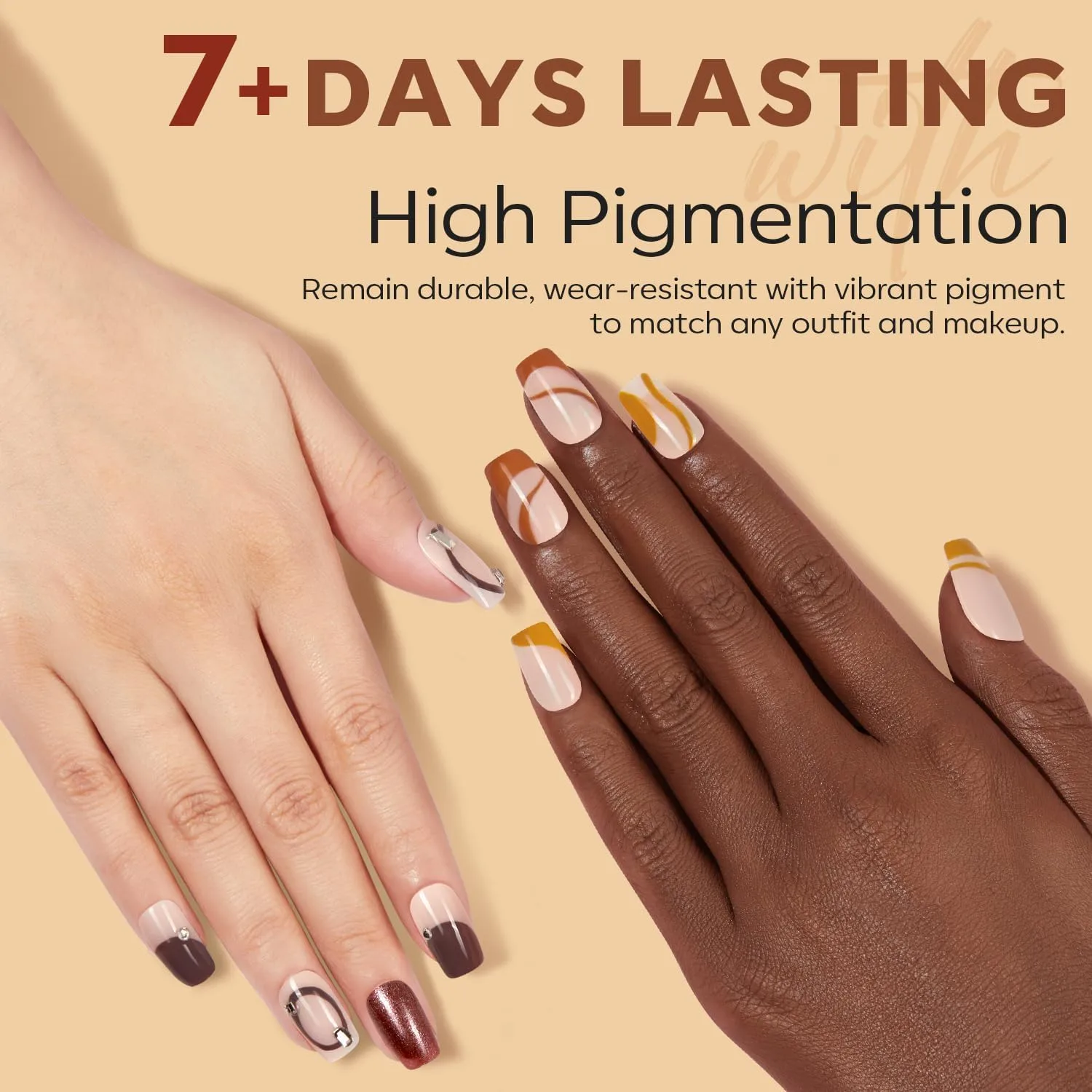 modelones Fall Nail Polish, 6 Colors Nude Brown Maroon Nail Polish Set