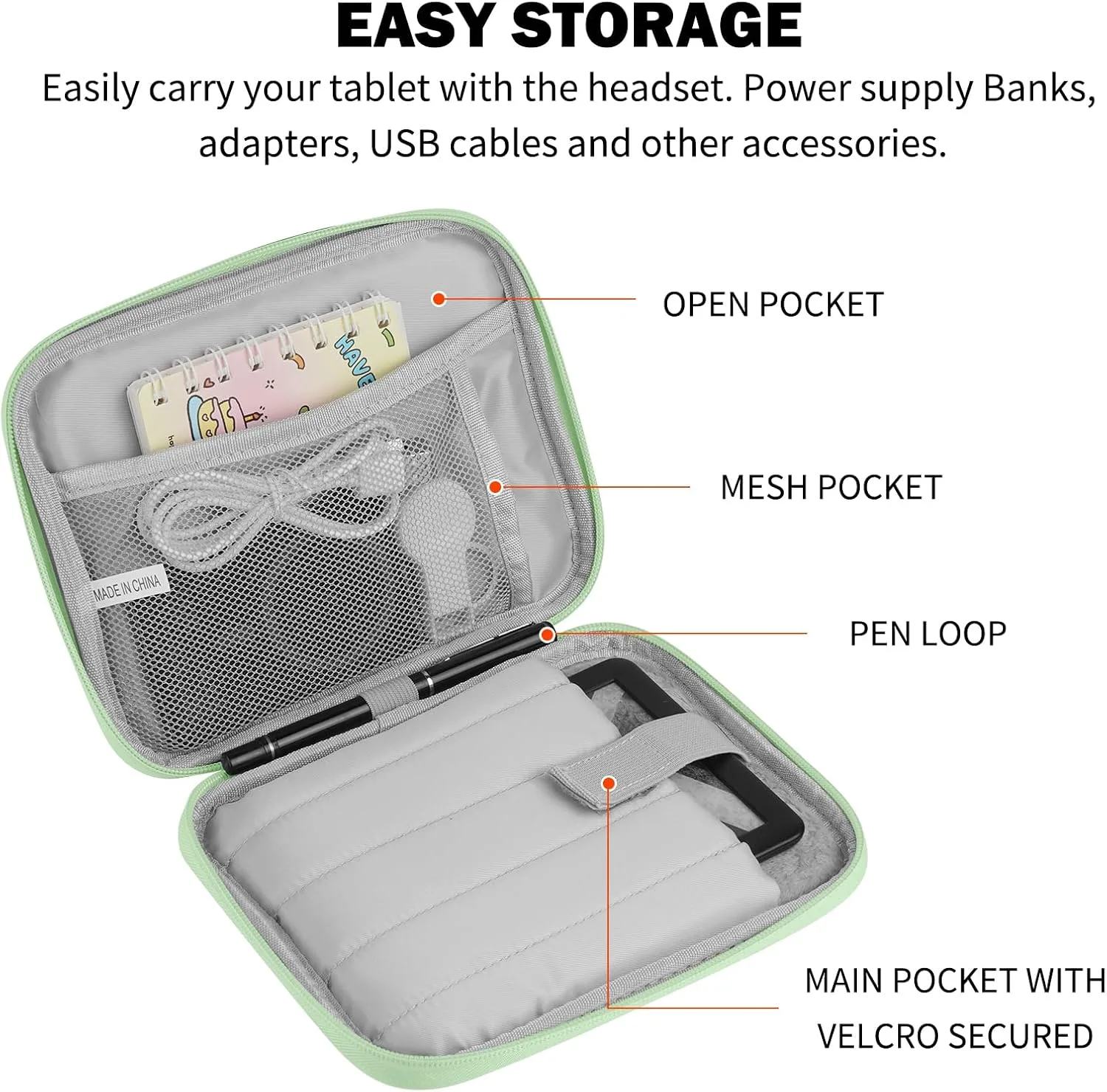 HoYiXi Universal Sleeve Bag for 6",6.8",7" Kindle Paperwhite/Colorsoft 2024-2012 Compatible with 6"-6.8" All-New Kindle/Kobo/Tolino/Sony,6" EReader with Anti-Drop Protective Cover,Green
