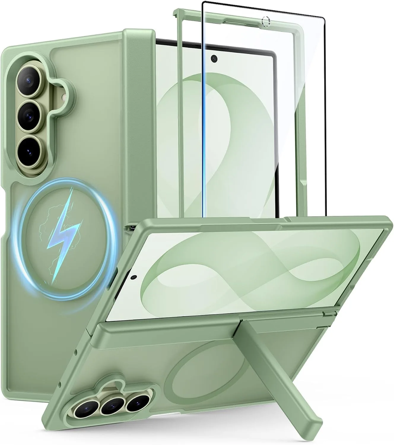 FNTCASE for Galaxy Z Fold 8 Ultra/Z Fold 7 Case Fit for MagSafe Light Green