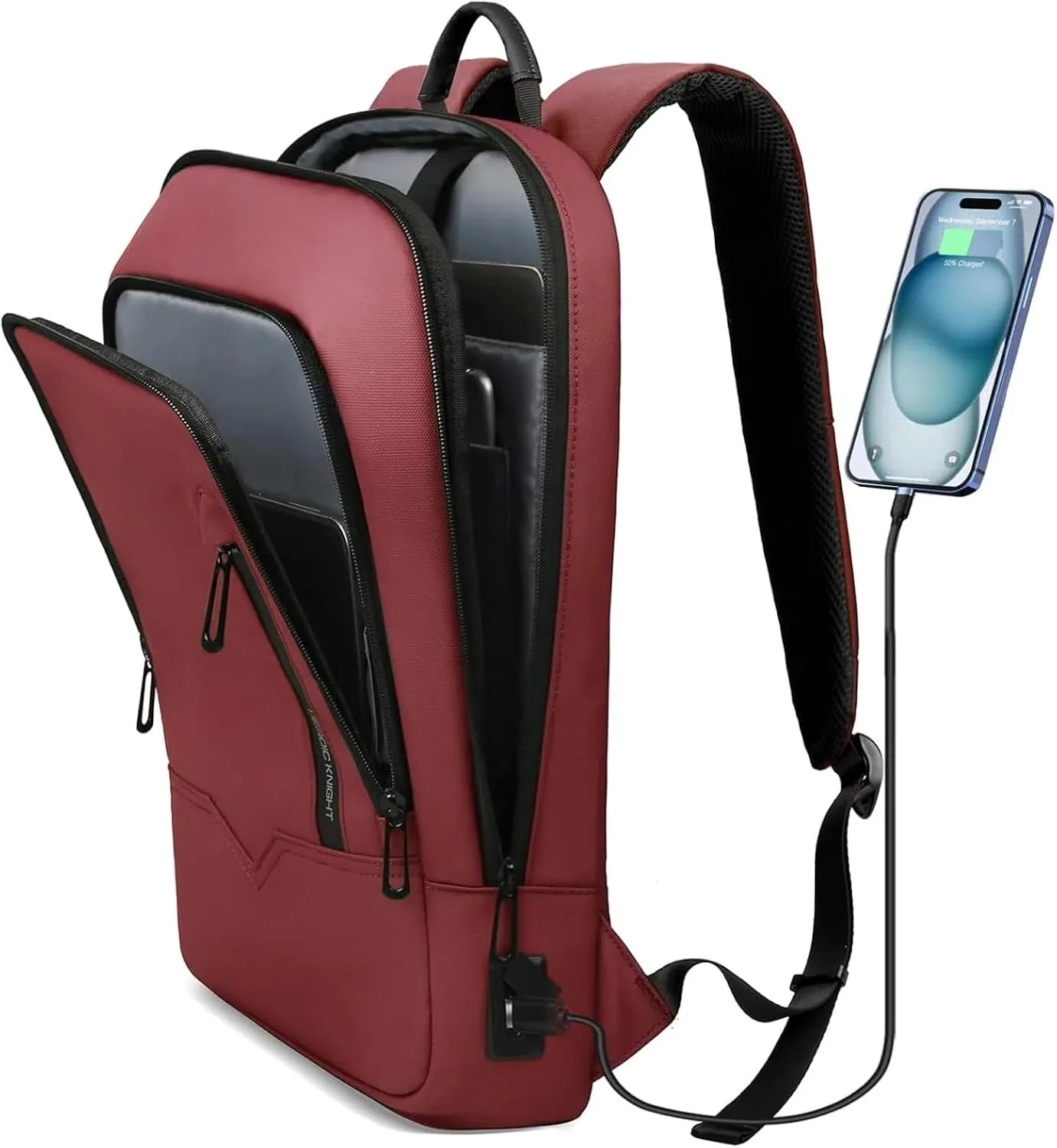 hk Backpack for Men, Business Slim Computer Bag for 17.3 Inch Laptop