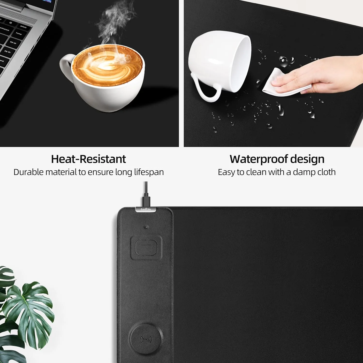 Wireless Charging Mouse Pad, Gaming Desk Mat with 20W Adapter, 31.5"x15.7"