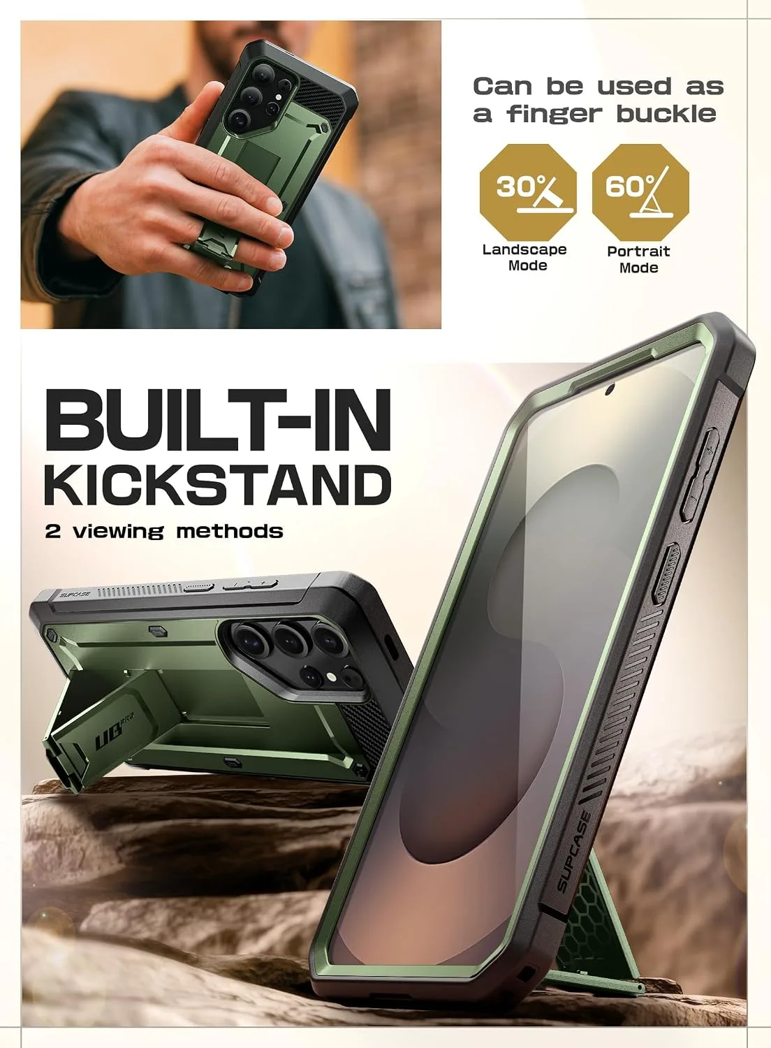 SUPCASE for Samsung Galaxy S25 Ultra Case with Screen Protector, Green