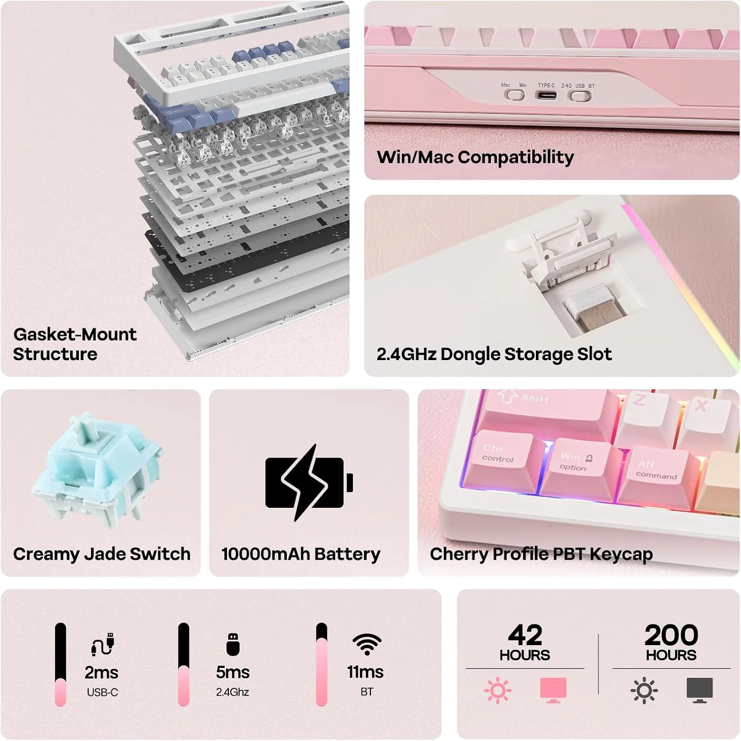 EPOMAKER TH108 PRO Full Size Mechanical Keyboard with Screen & Knob