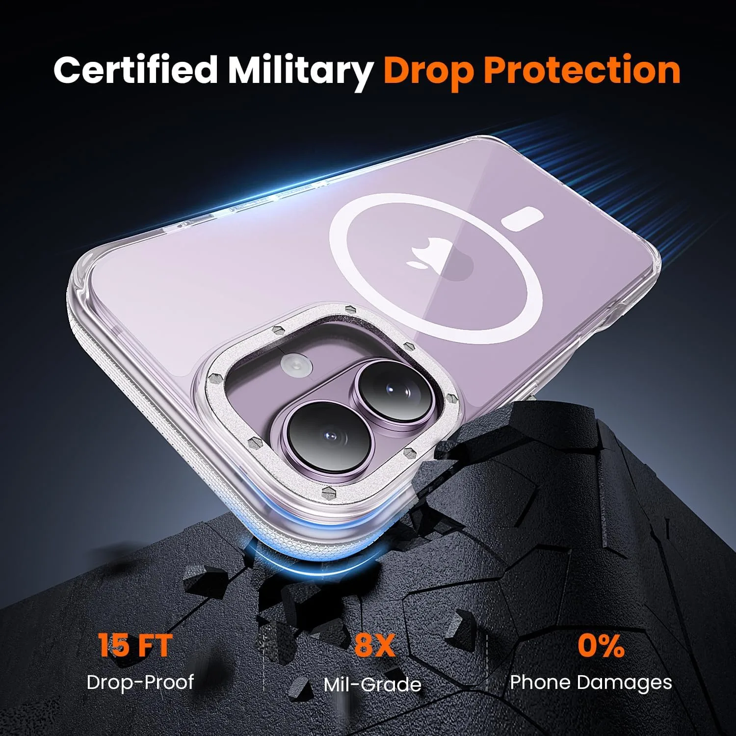 toushion 2 in 1 for iPhone 17 Case Clear Bumper