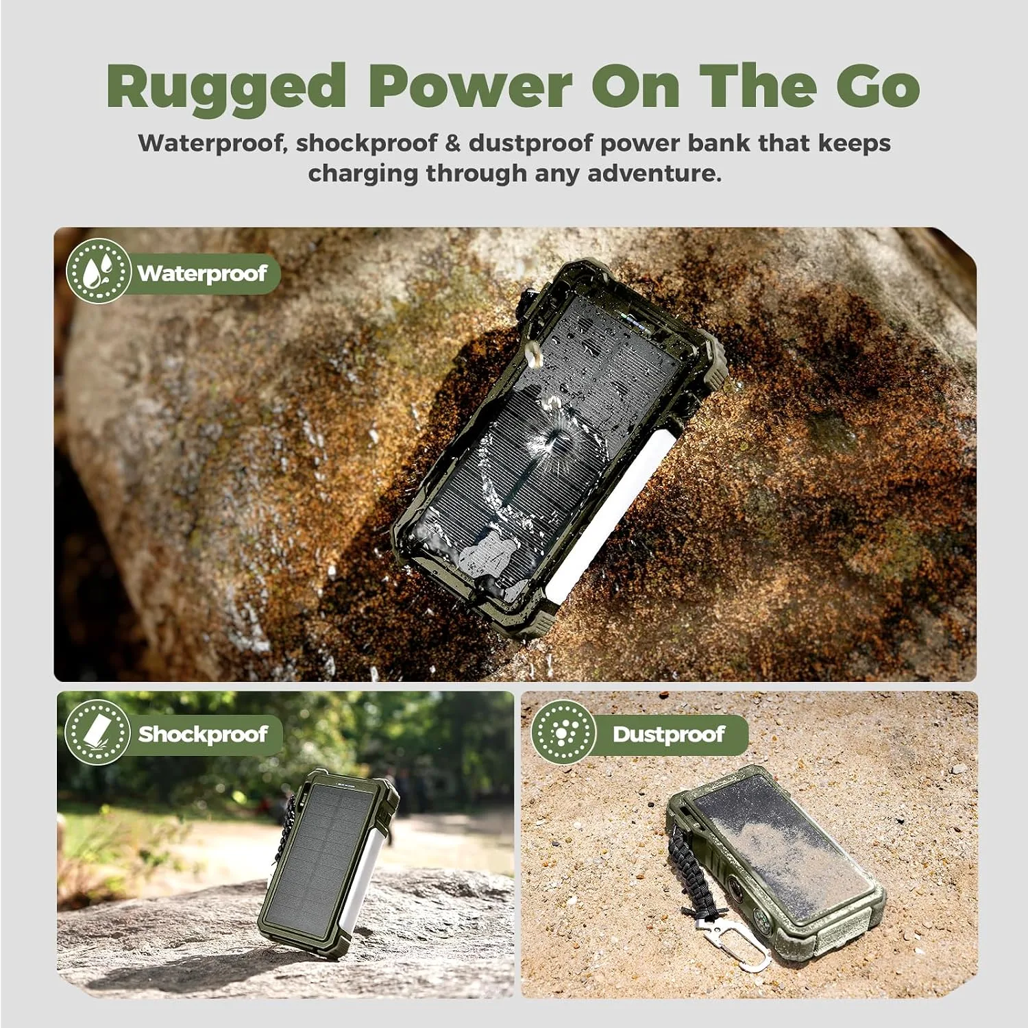 BLAVOR Solar Power Bank 20000mAh, Wireless Charger for Phones & Apple Watch