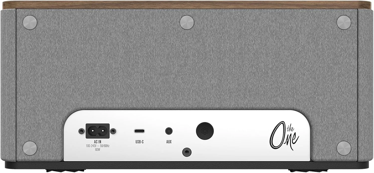 Klipsch The One Plus Premium Bluetooth Speaker System with Two 2.25” Full Range Drivers, 4.5” Woofer, Bluetooth 5.3 with Up to 40 ft. of Distance, Walnut