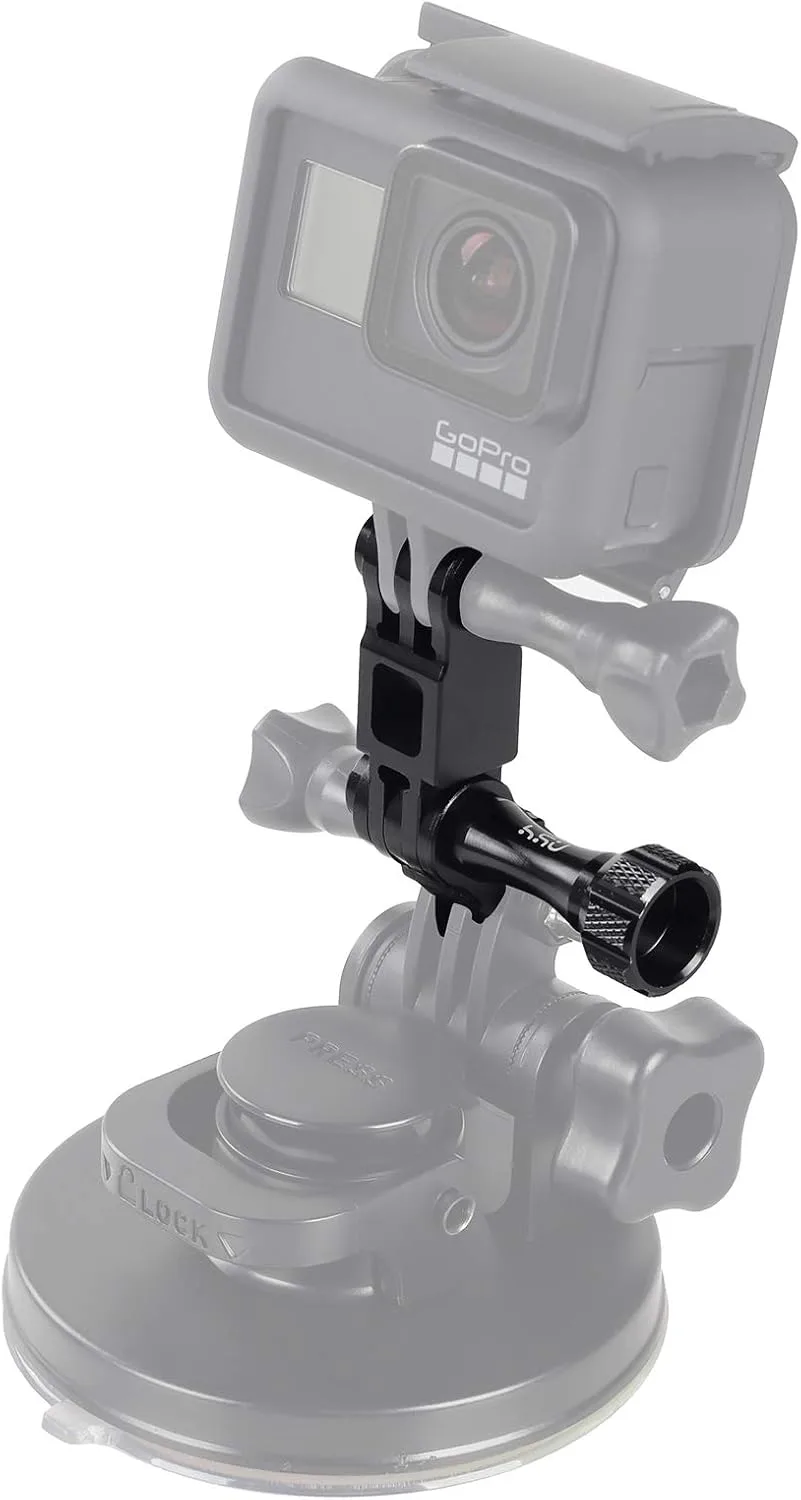 HSU Aluminum Extension Arm for GoPro Hero 13/12, Metal Adjust Arm Straight Joints Mount, Same Direction Straight Joints Mount for Go Pro Hero 11/10/9/8/7/6/5 Black, DJI Osmo Action and More(Black)