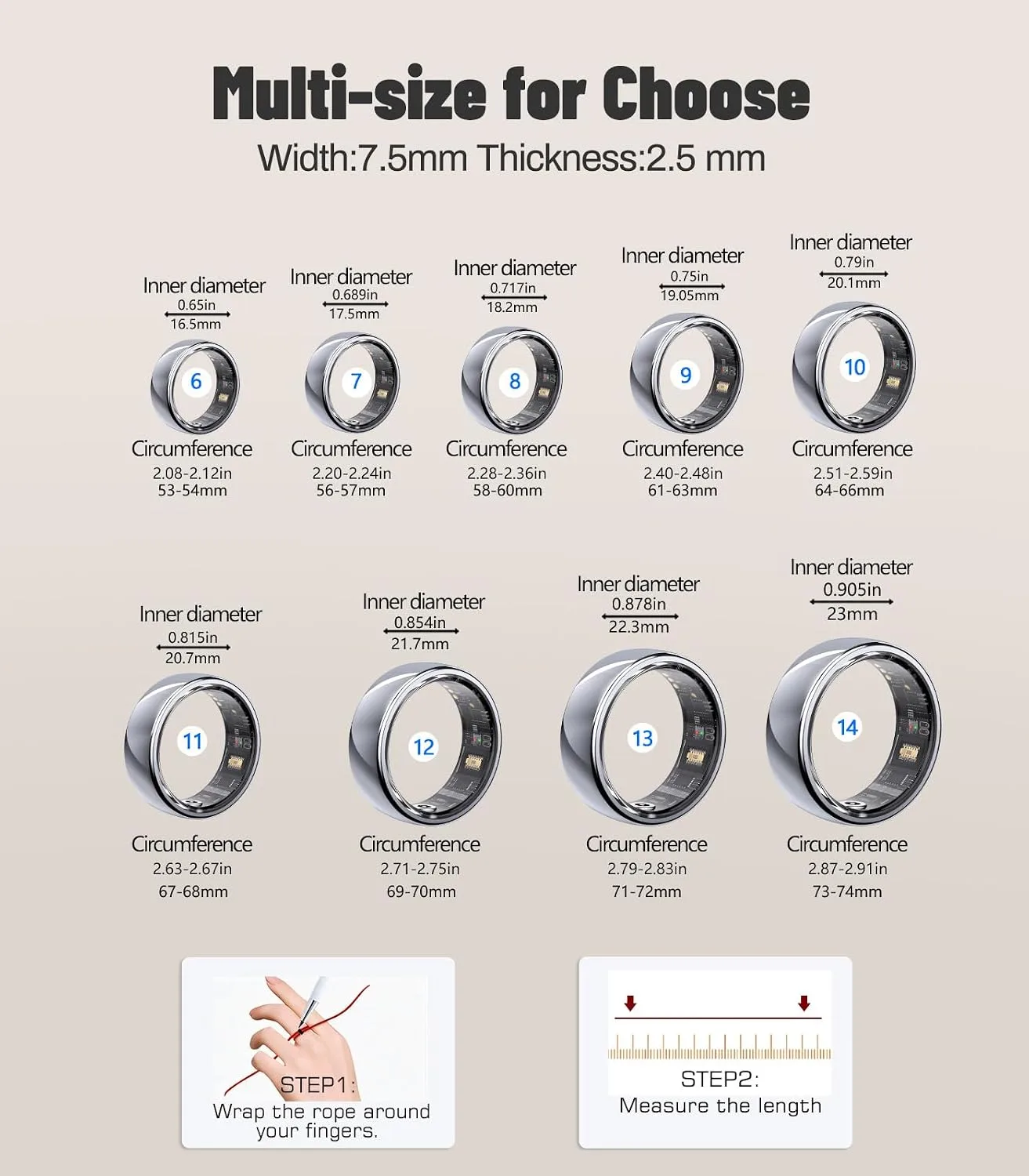 AI Smart Ring for Women Men, Health Ring with AI Health Analysis