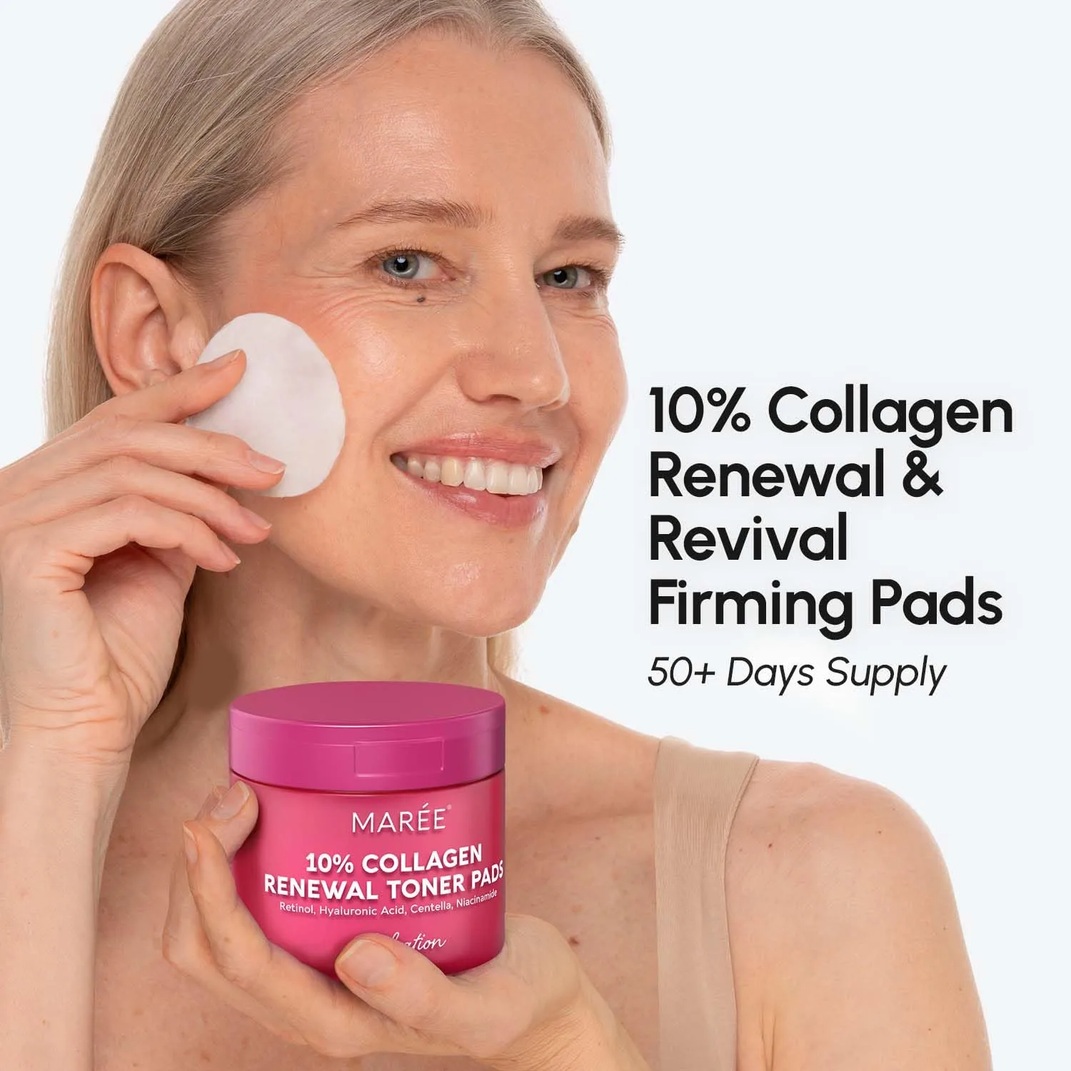 MAREE Collagen Toner Pads - Toner Pad with Retinol - Toning Zero Pore Pads