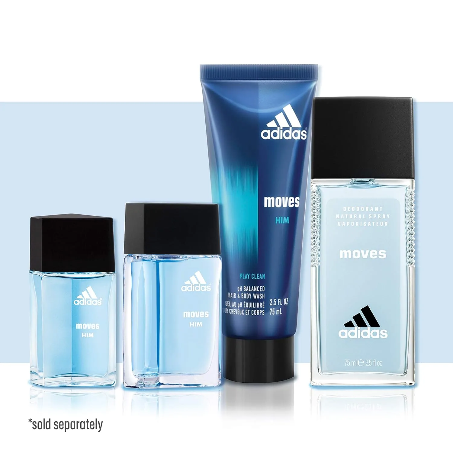 Adidas Moves for Men Eau de Toilette Spray 1.6 Fl OZ (Pack of 2)
