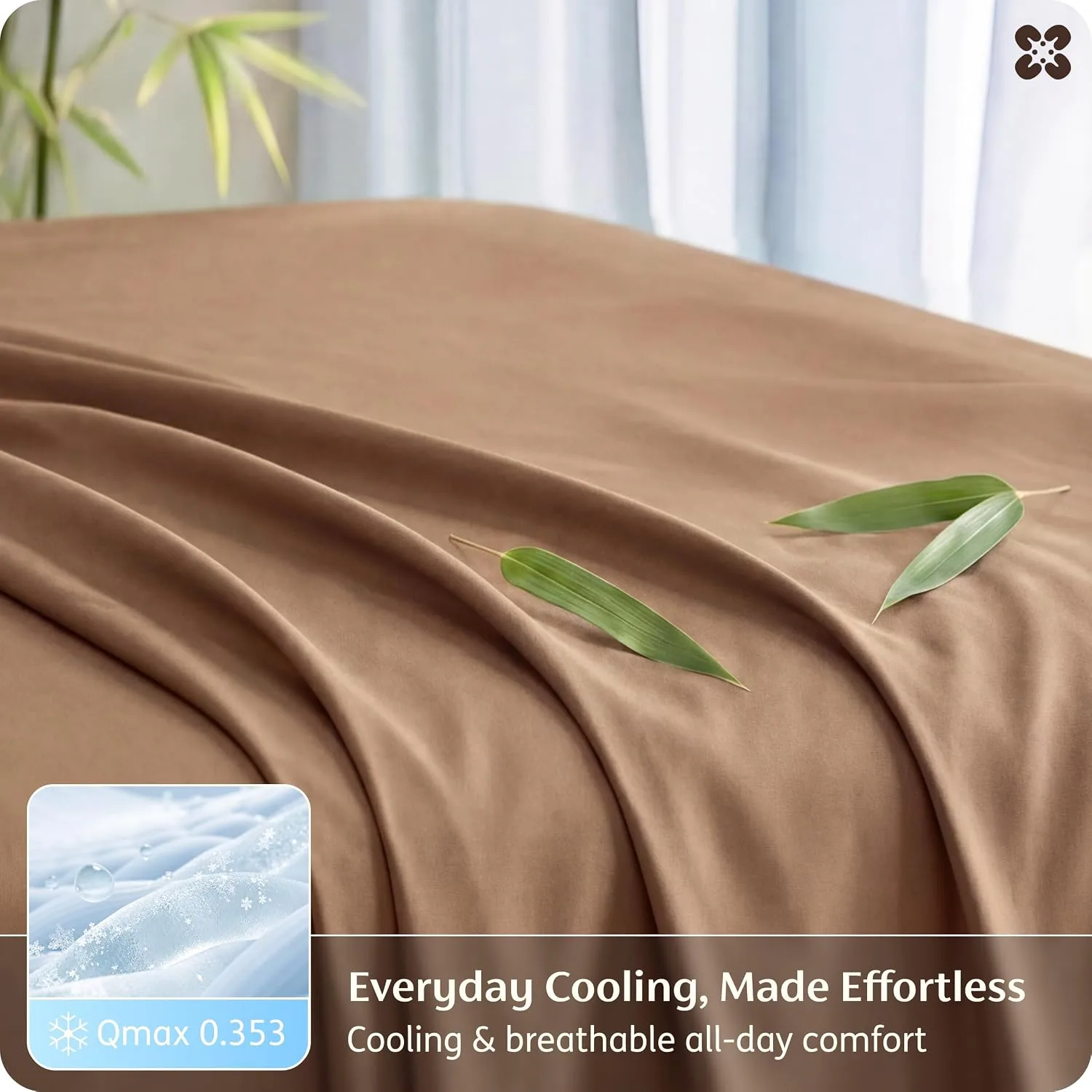 Bedsure PureWoven 100% Rayon Derived from Bamboo, Full Size Sheets, 4 PCS
