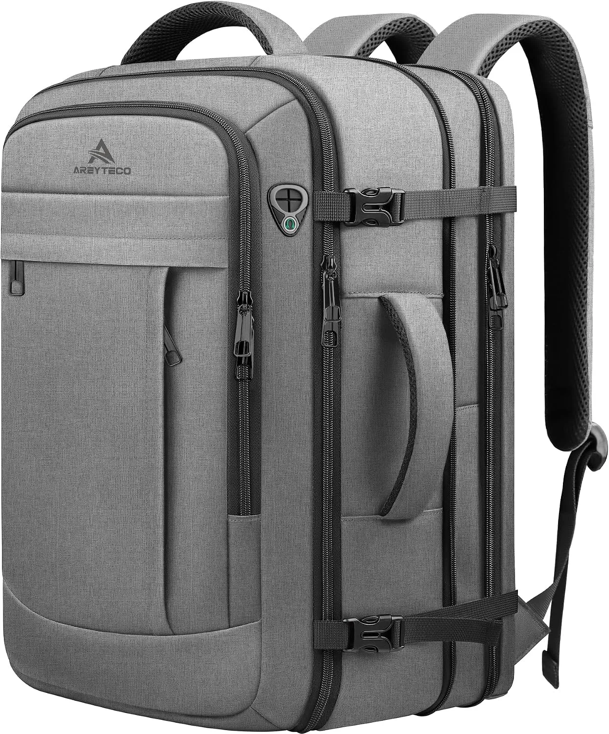 Mochila Areyteco Carry On 50L expandible para laptop 17.3 pulgadas