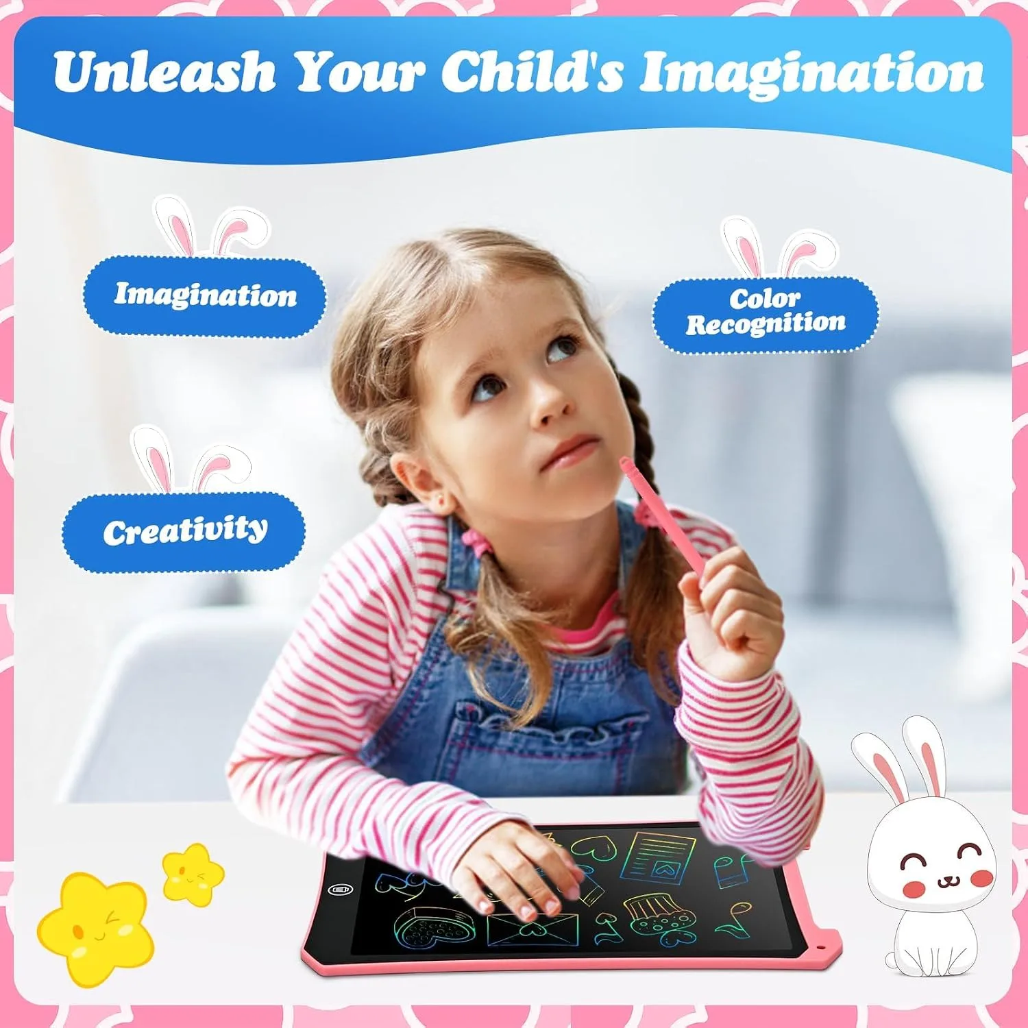 EooCoo 10 Inch LCD Writing Table for Kids, Drawing Pads 2 Pack