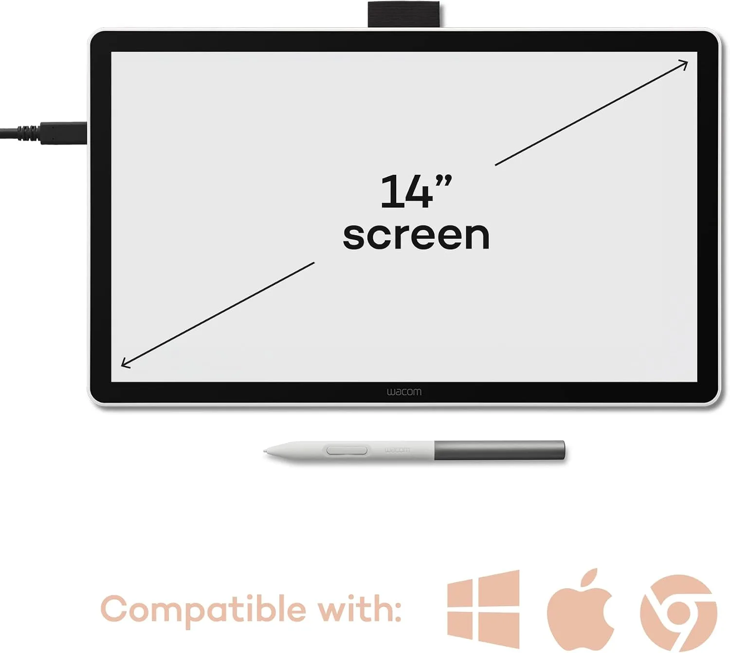 Wacom One 14, Drawing Tablet with IPS Full HD Laminated Screen & Pen