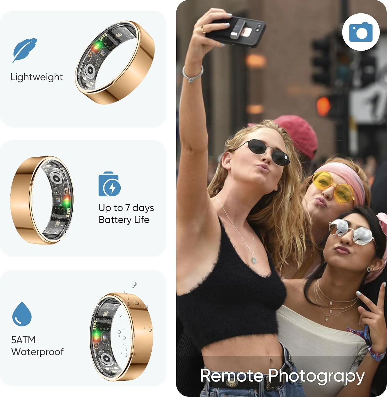 BENIO Gen2 Smart Ring for Women Men Sleep Health Fitness Tracker
