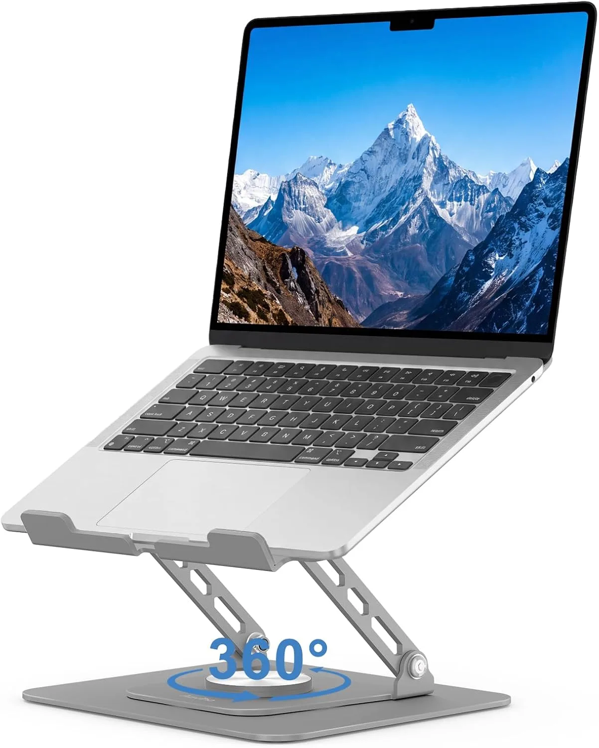 Aoviho Adjustable Laptop Stand for Desk - 360° Rotating Laptop Riser, Ergonomic Computer Stand Foldable Holder Compatible with MacBook Pro/Air, HP, Dell, Lenovo and Tablets Up to 16", Gray