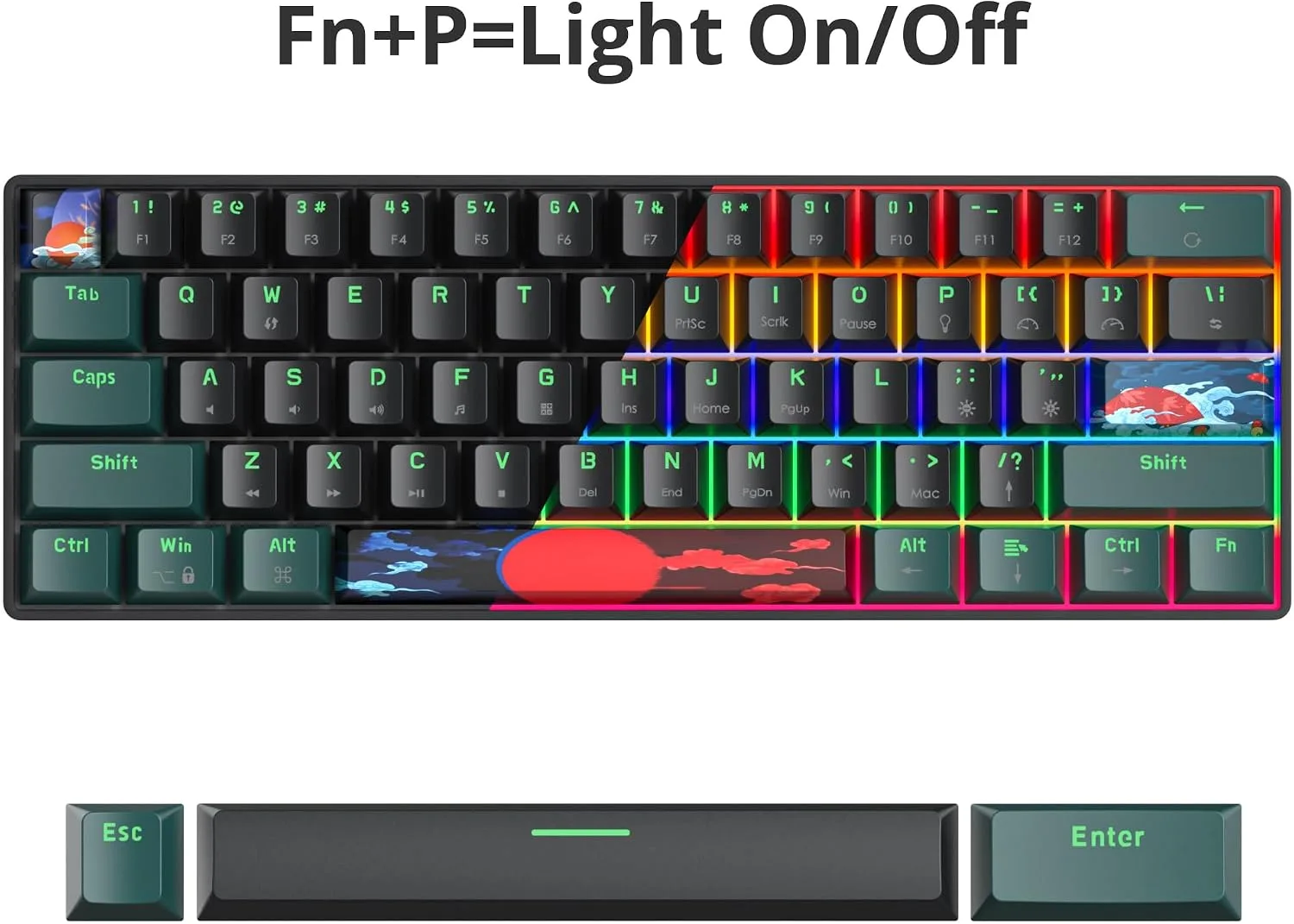 Owpkeenthy 60% Wired Mechanical Keyboard