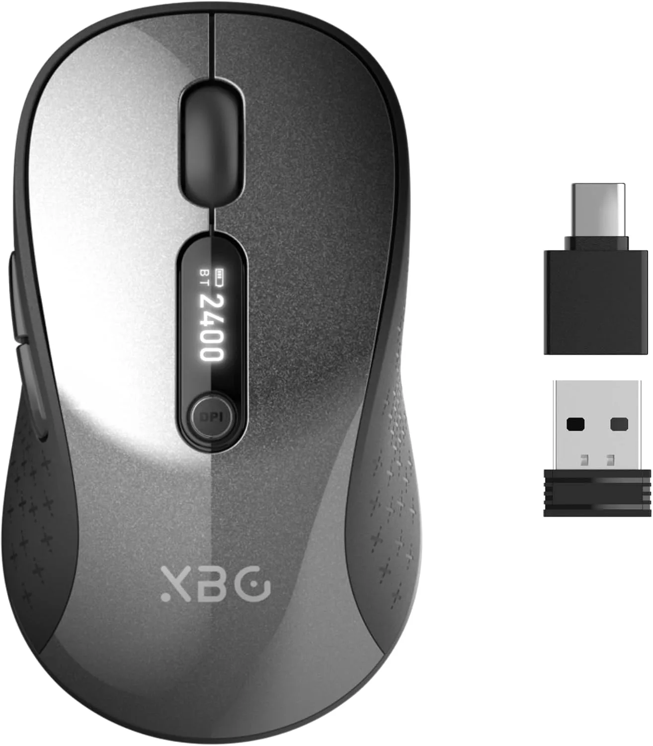 XBG B15Pro Tri-Mode Wireless Bluetooth Mouse with LED Display for Laptop