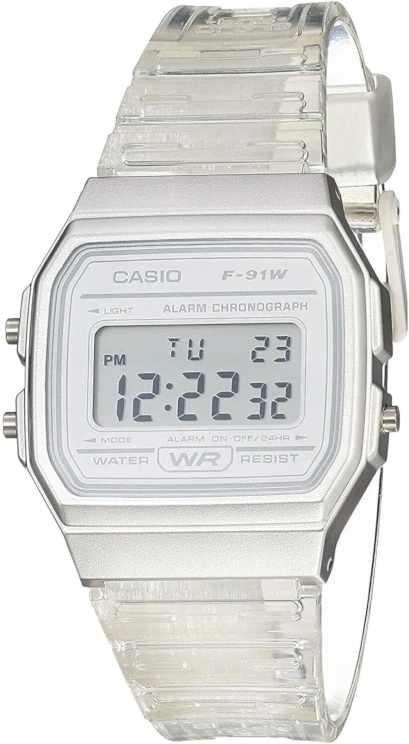 Casio F91W Series | Digital Watch | Water Resistant | LED Light | 1/100 SEC Stopwatch | Regular Time Keeping (HR, Min, SEC, PM, Date, Day) | Daily Alarm | Lightweight | 7 Year Battery
