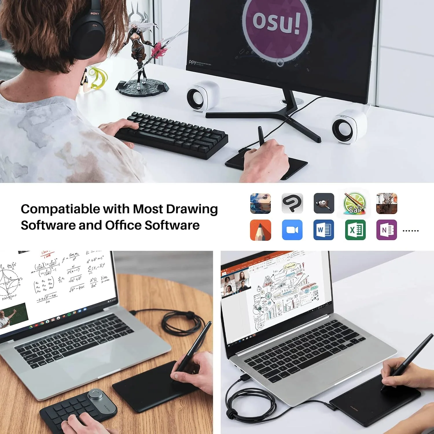 HUION Drawing Tablet H420X Graphics Tablet with 8192 Level Pen Pressure