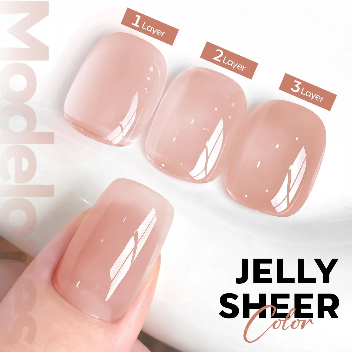 modelones Nude Gel Polish Jelly Natural Pink Gel Nail Polish
