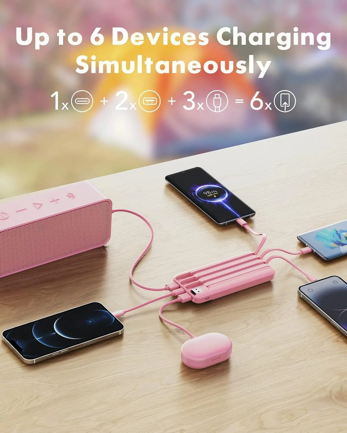 charmast Portable Charger with Built-in Cables X 4, Portable Phone Charger