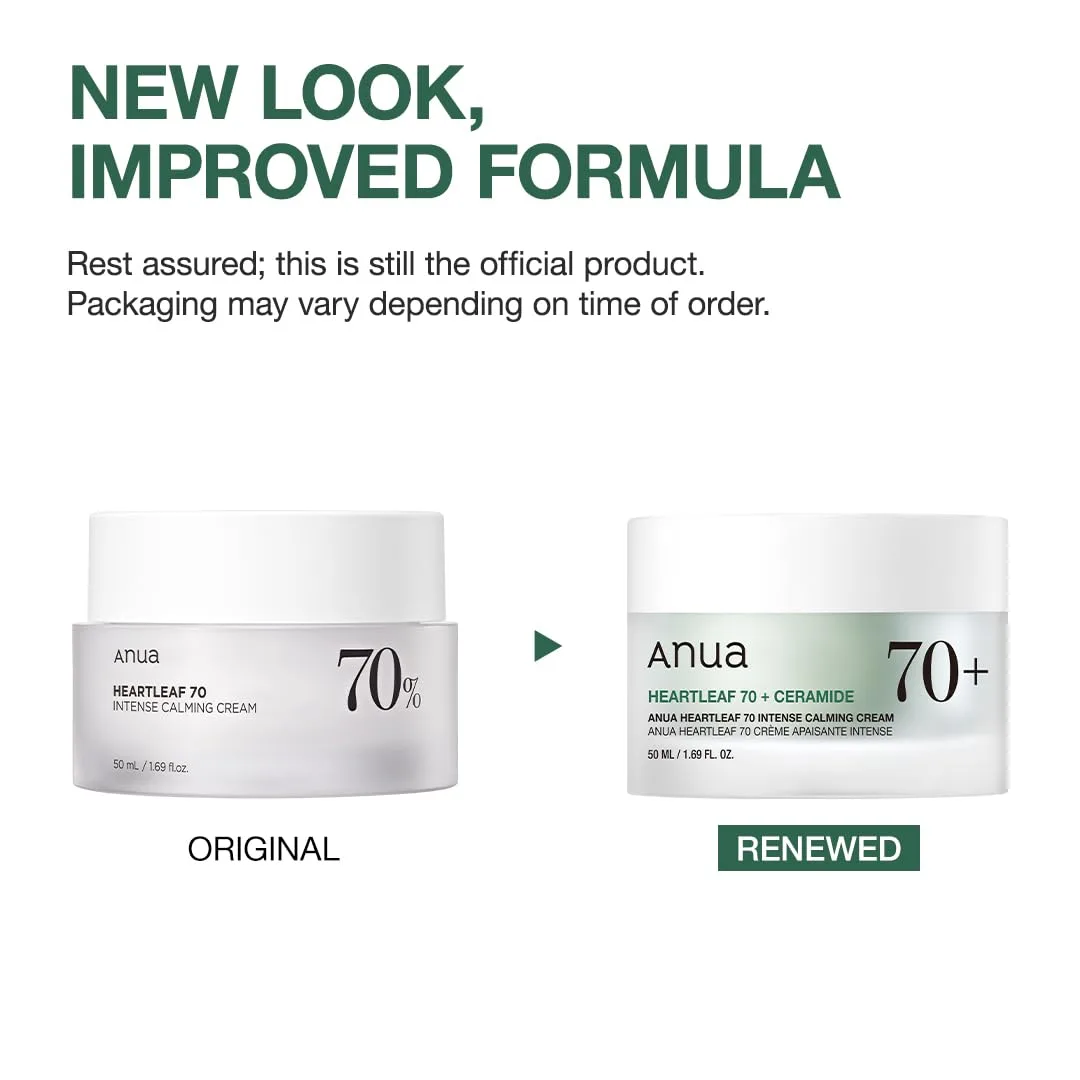 ANUA Heartleaf 70 Intense Calming Cream with Ceramide, 1.69 fl.oz